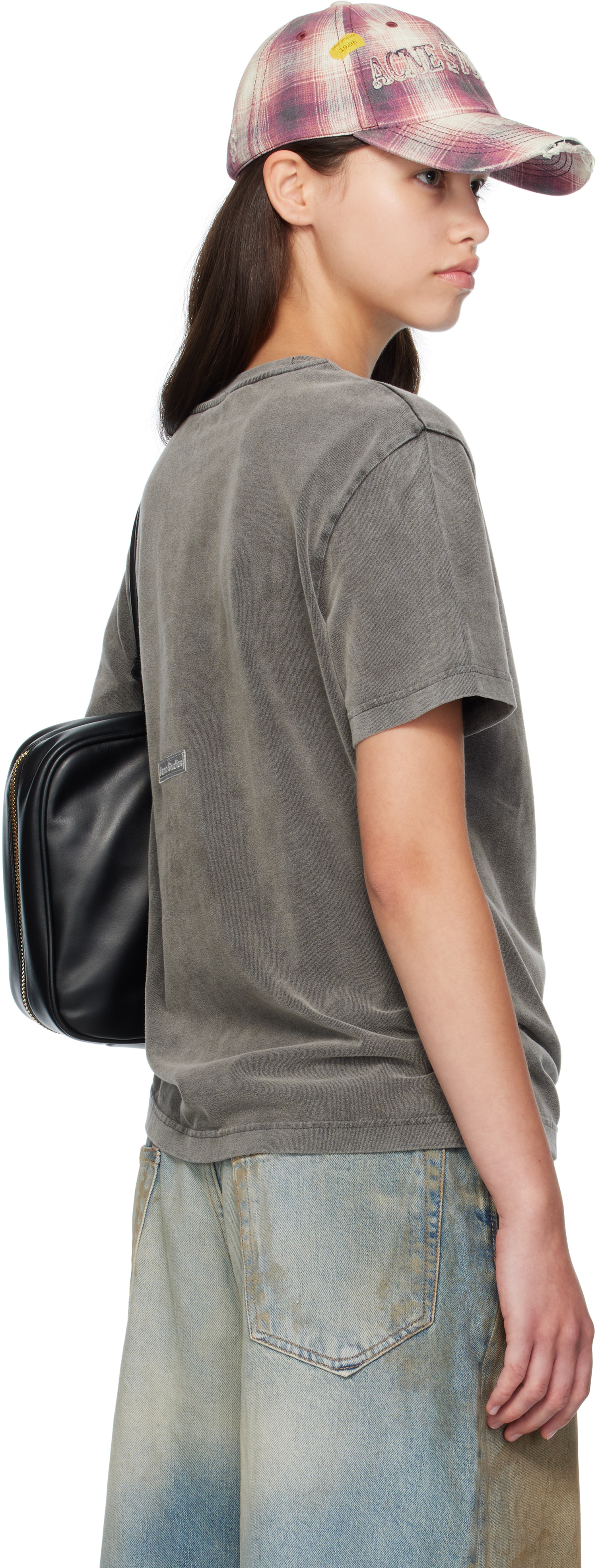 Acne Studios Crew Neck Organic Cotton Plain Top In Gray