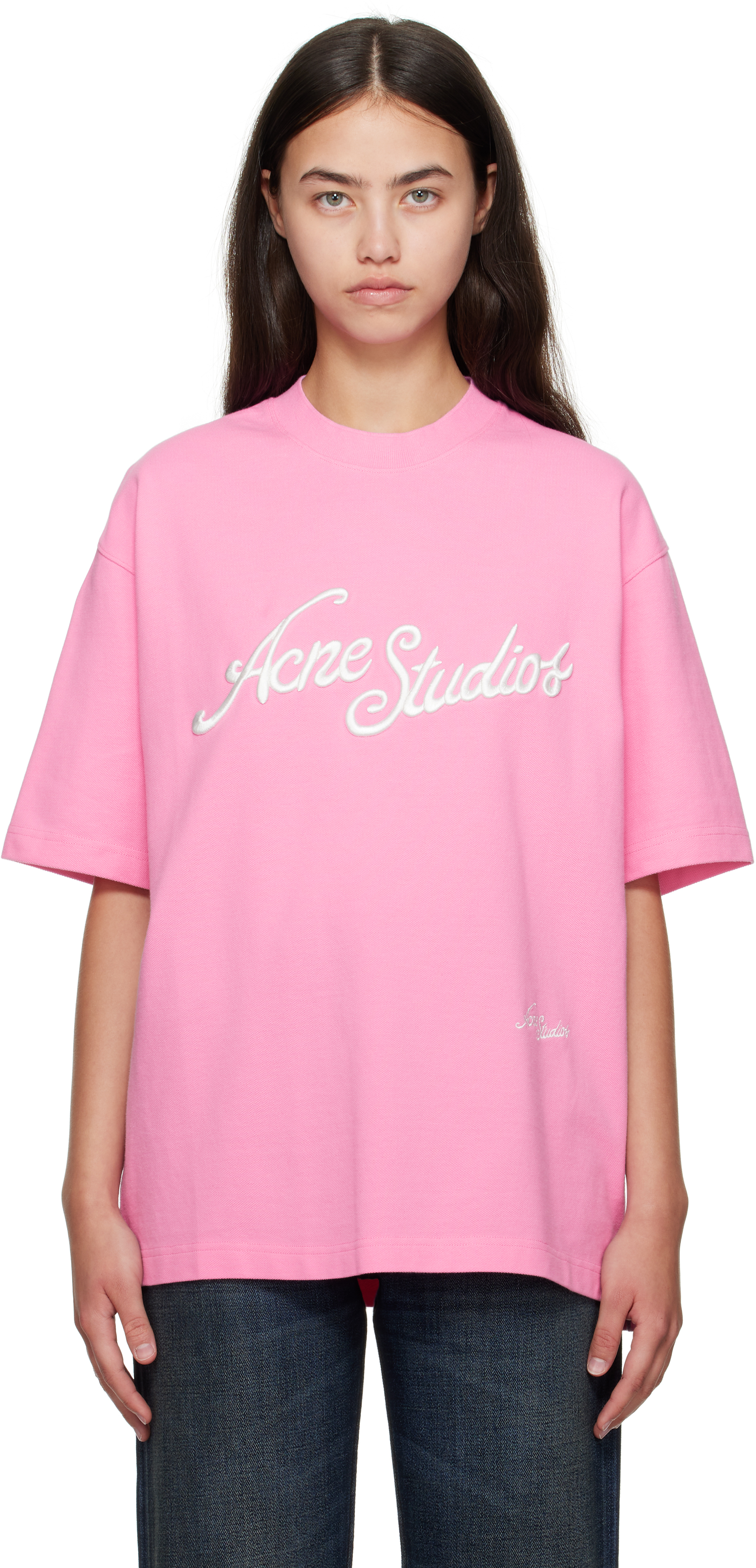 Acne Studios Exford Tourist Logo Tee Bubble Pink