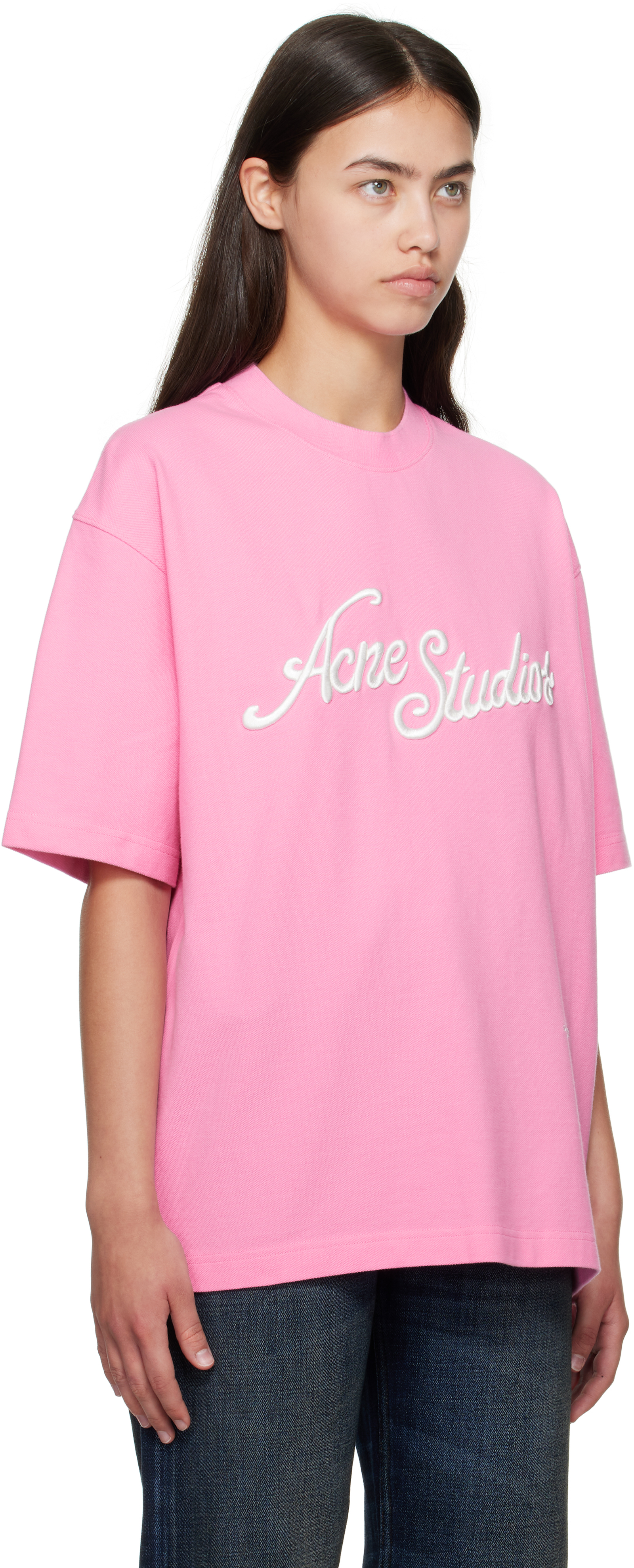 Acne Studios Exford Tourist Logo Tee Bubble Pink