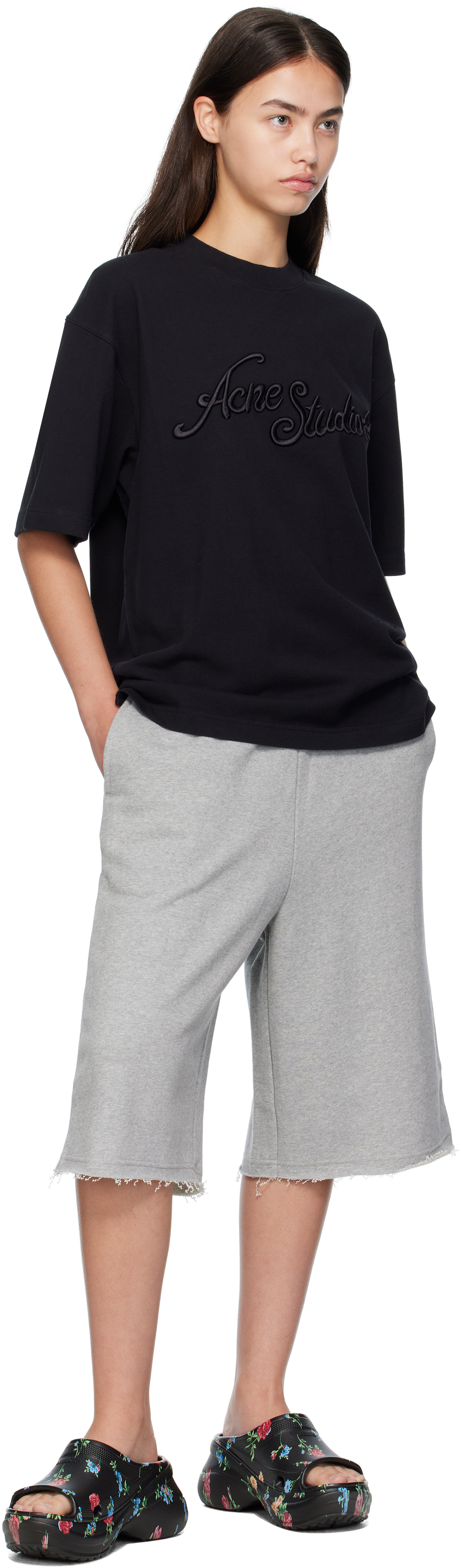 Acne Studios Black Logo T-shirt In Black
