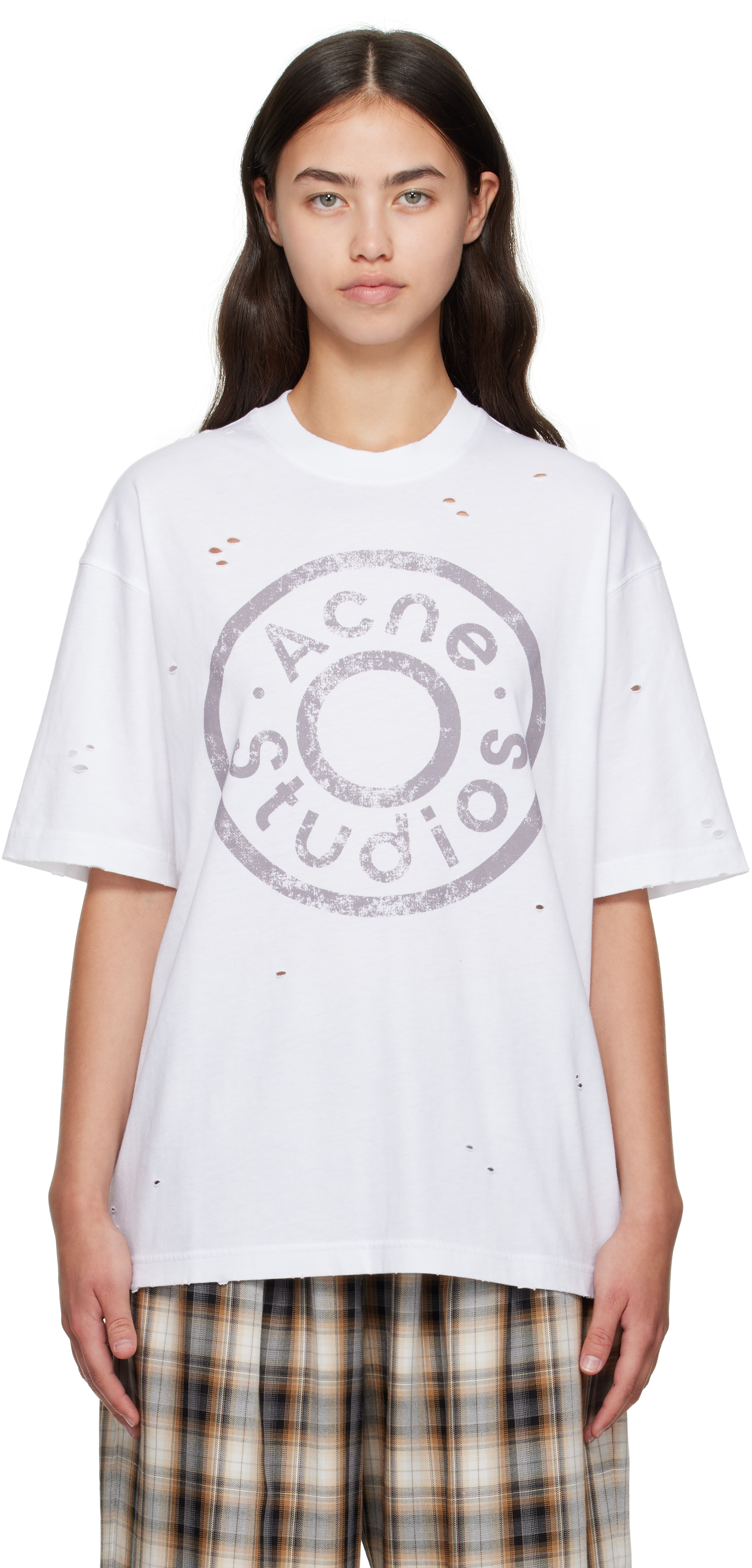 Acne Studios White Logo T-shirt In White