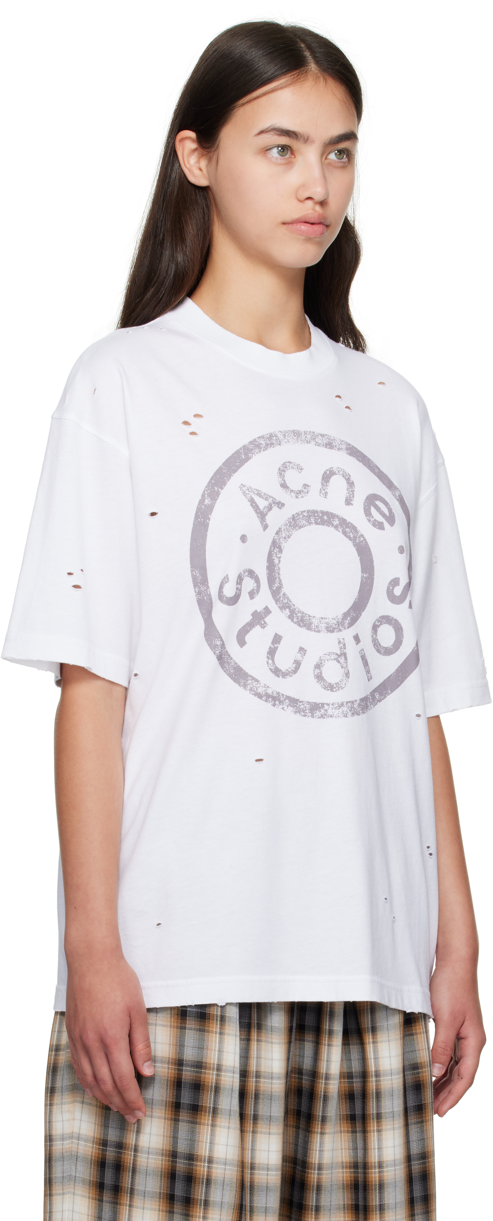 Acne Studios White Logo T-shirt In White