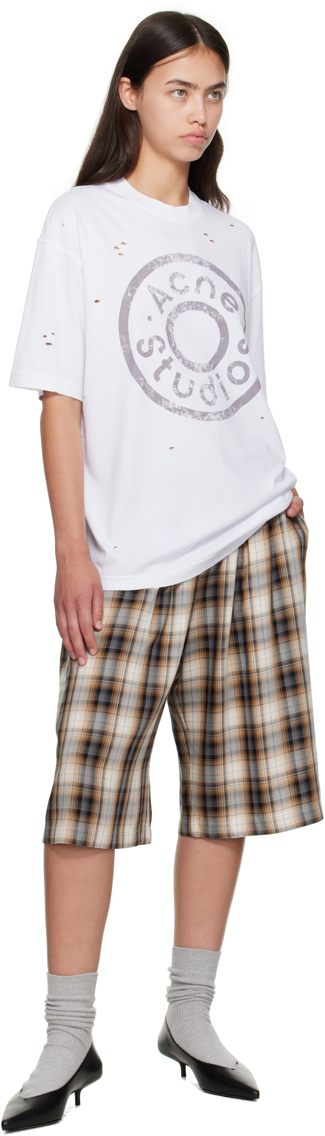 Acne Studios White Logo T-shirt In White