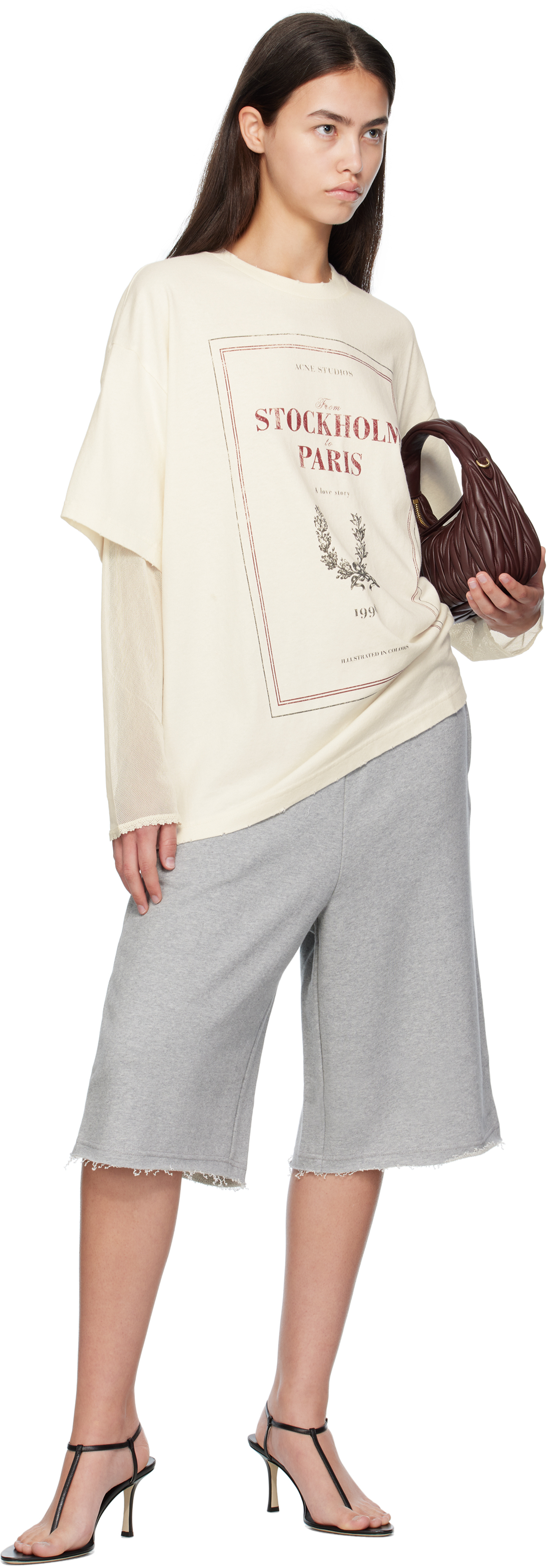 Acne Studios Off-white Layered Print T-shirt