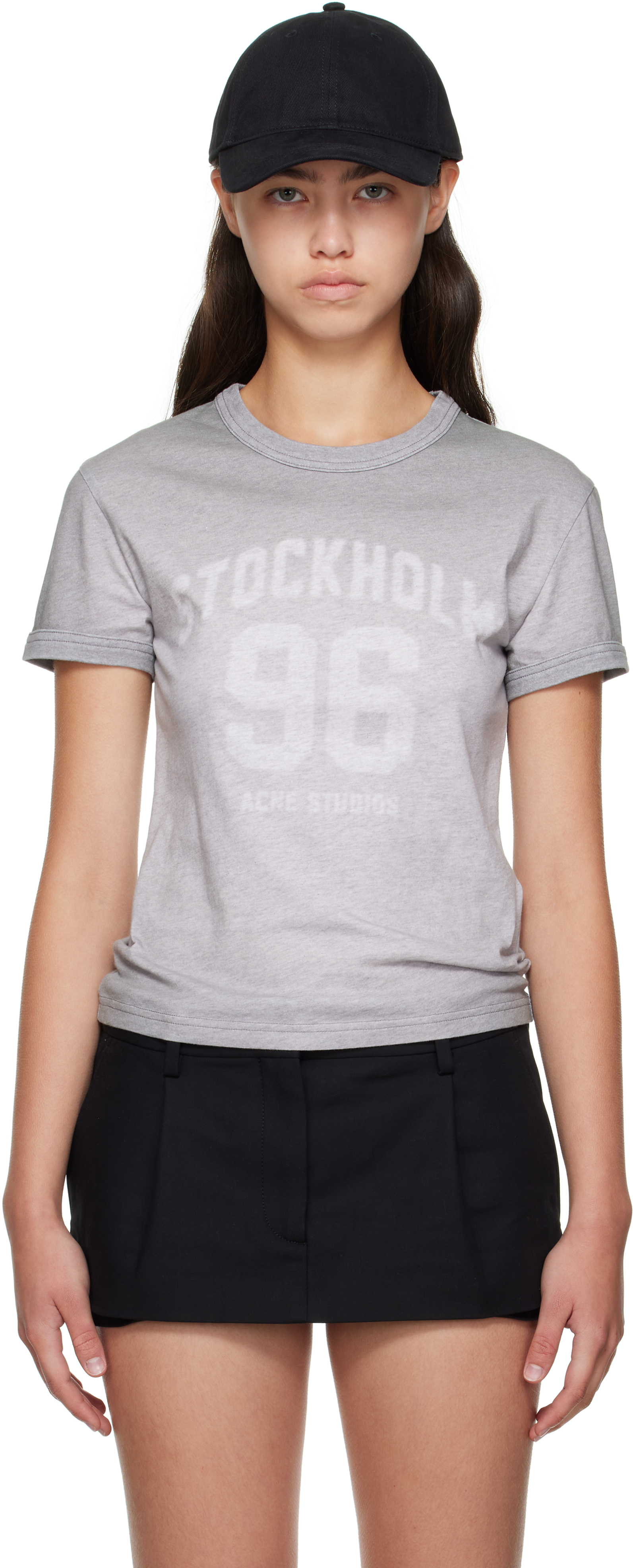Acne Studios Short-sleeved Crew Neck T-shirt With Faded Graphic Print