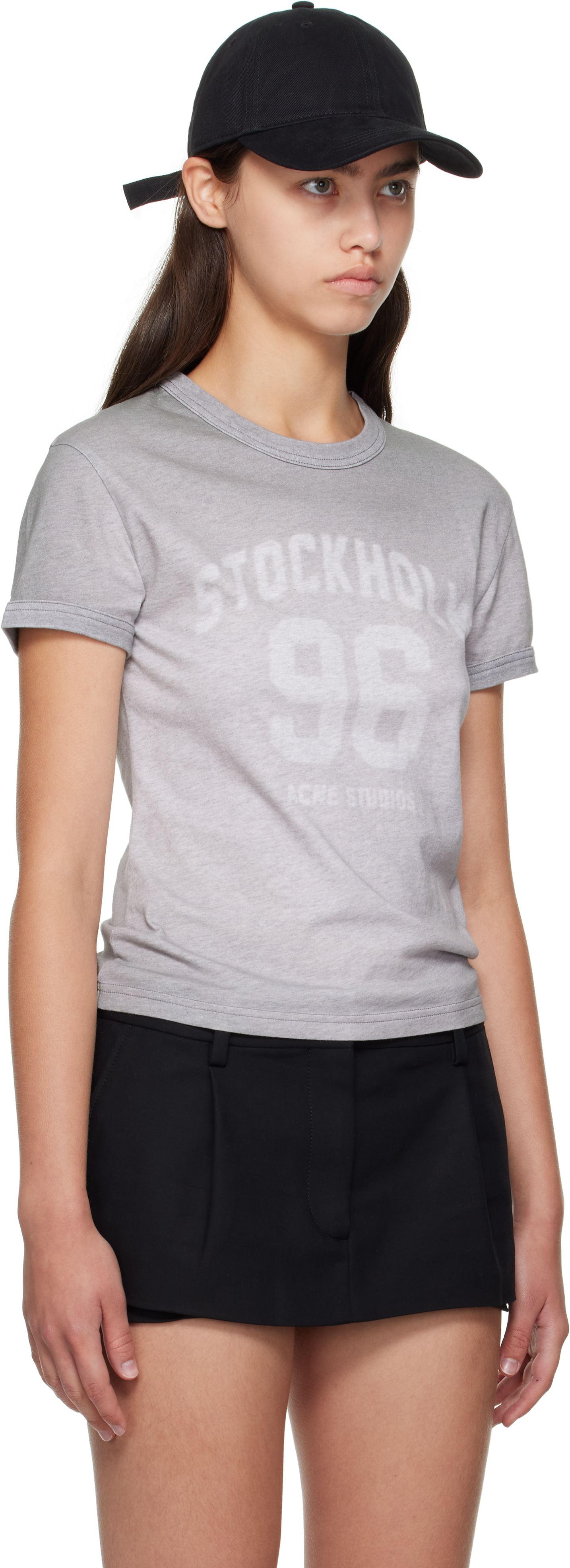 Acne Studios Short-sleeved Crew Neck T-shirt With Faded Graphic Print