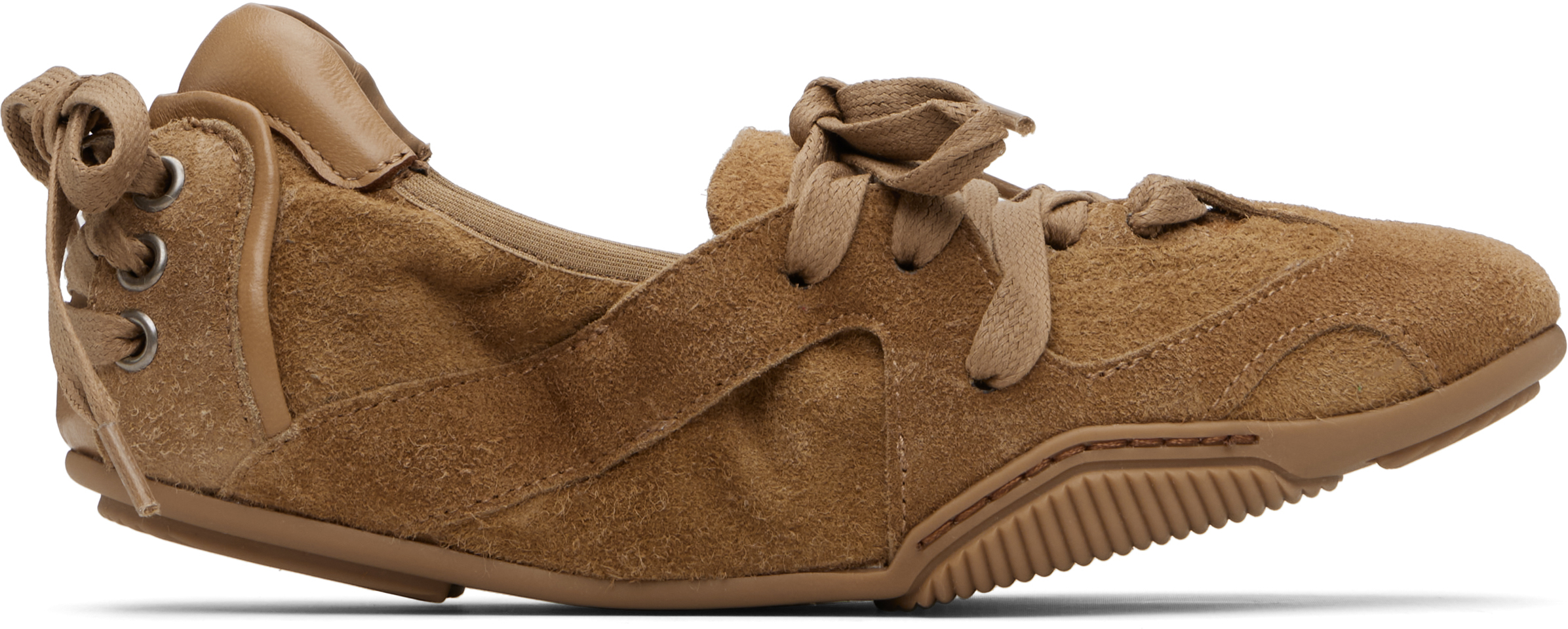 Acne Studios: Brown Lace-Up Leather Sneakers | SSENSE