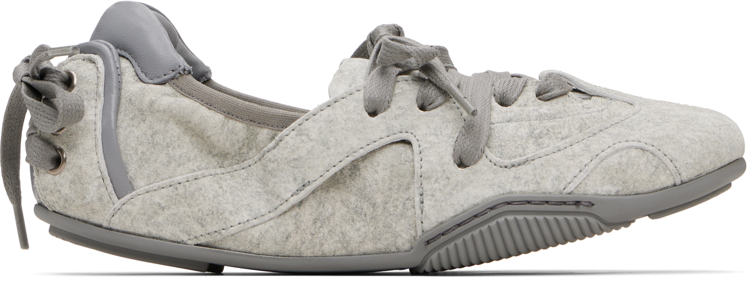 Acne Studios Gray Lace-up Leather Sneakers