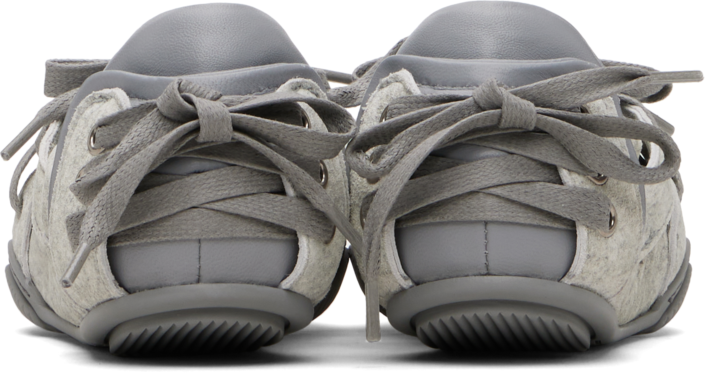 Acne Studios Gray Lace-up Leather Sneakers