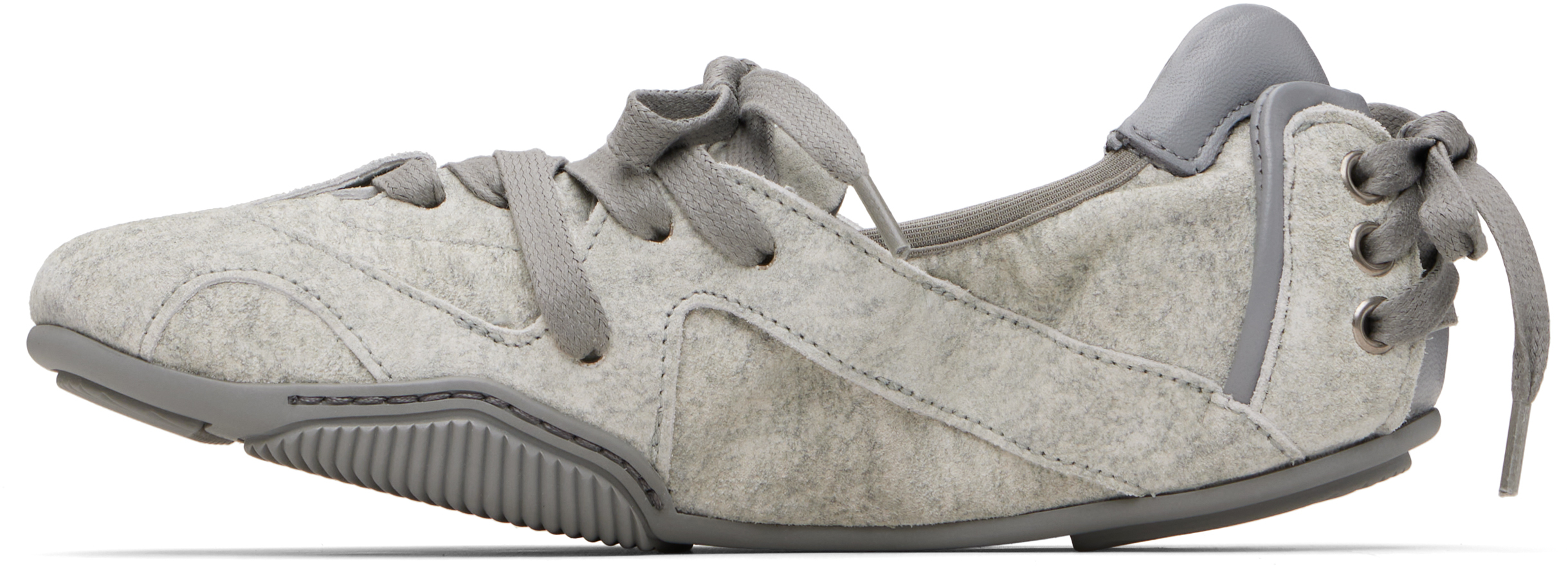 Acne Studios Gray Lace-up Leather Sneakers