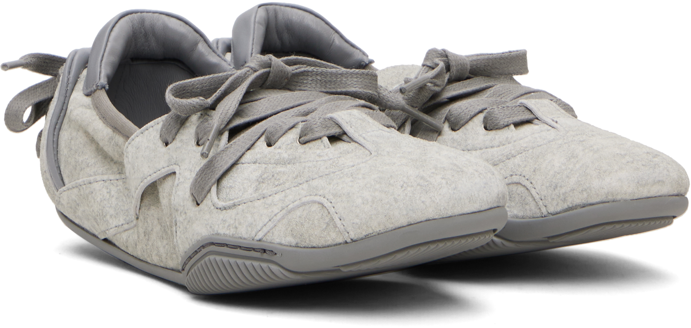 Acne Studios Gray Lace-up Leather Sneakers