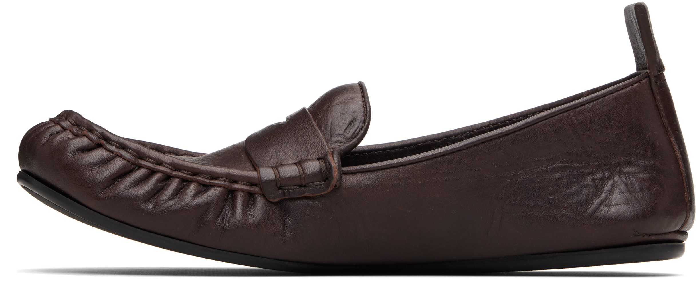 Acne Studios Brown Leather Loafers In Brown