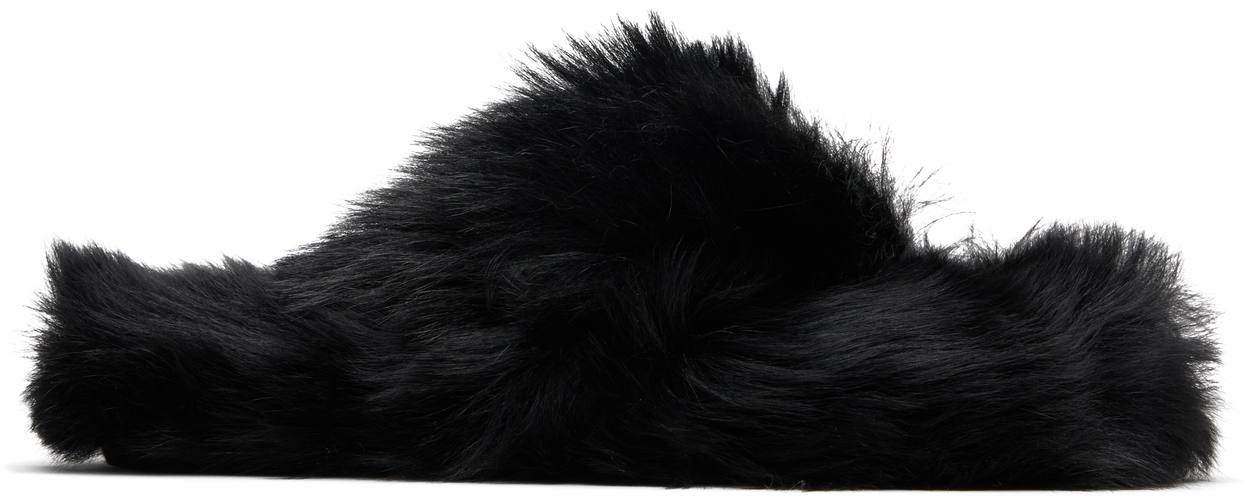 Acne Studios Black Shearling Sandals In Black