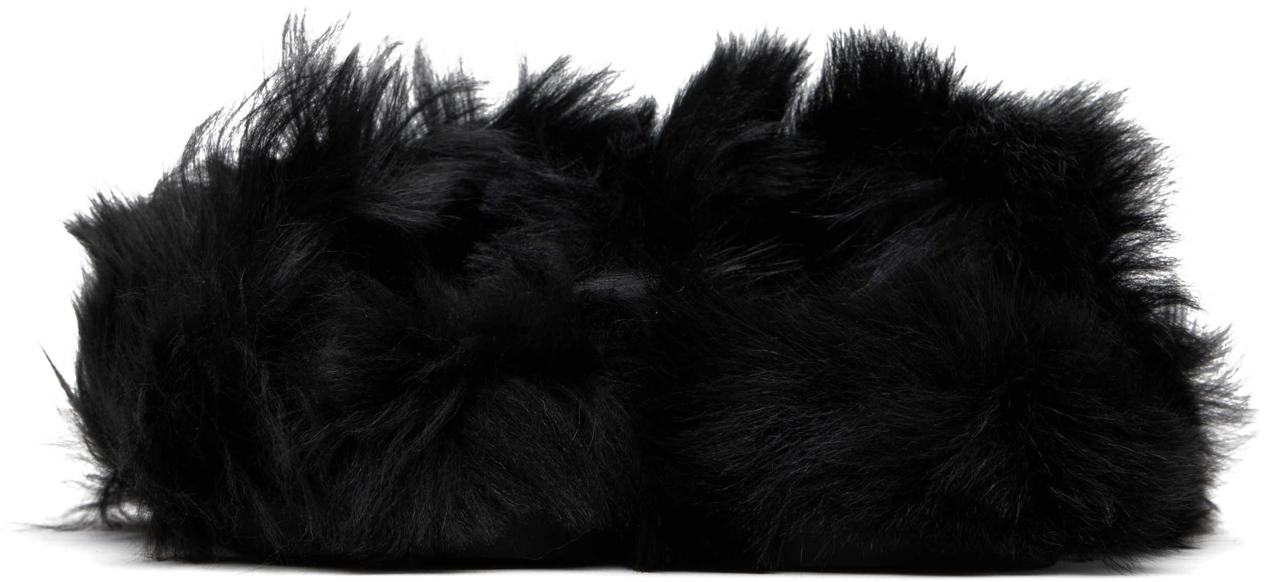 Acne Studios Black Shearling Sandals In Black