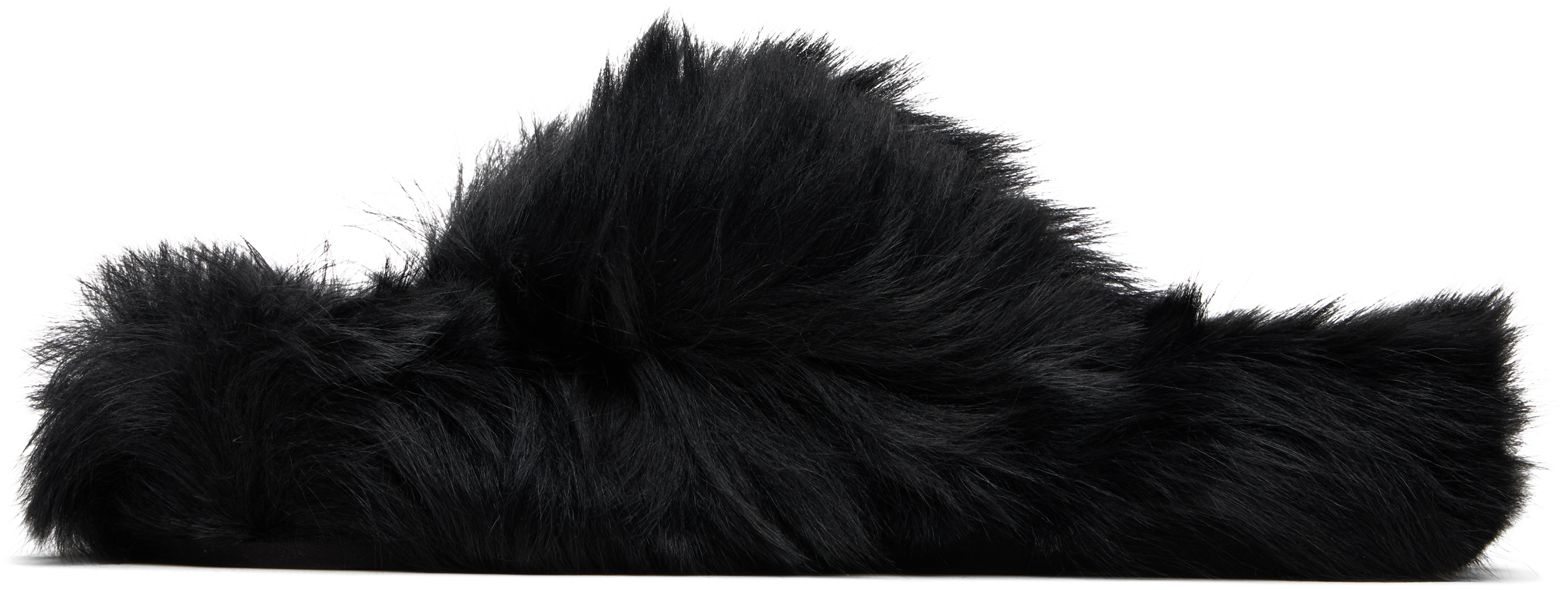 Acne Studios Black Shearling Sandals In Black