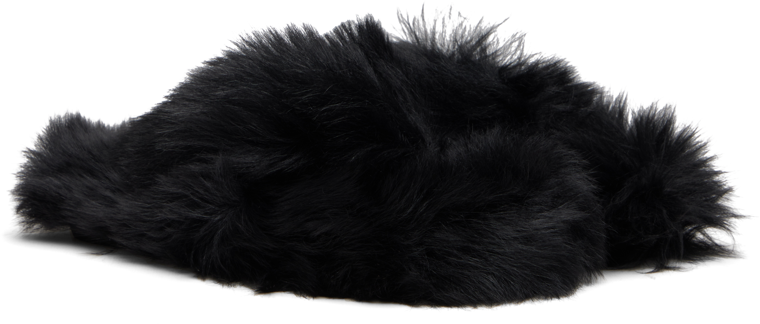 Acne Studios Black Shearling Sandals In Black