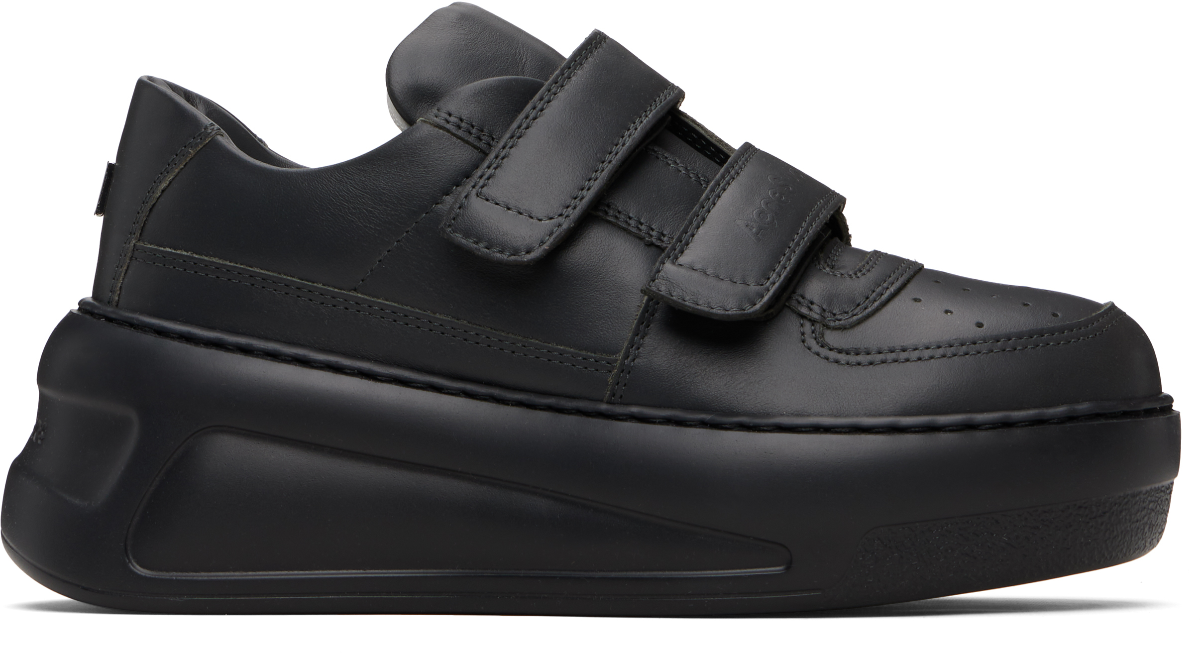 Acne Studios: グレー ベルクロストラップ プラットフォーム