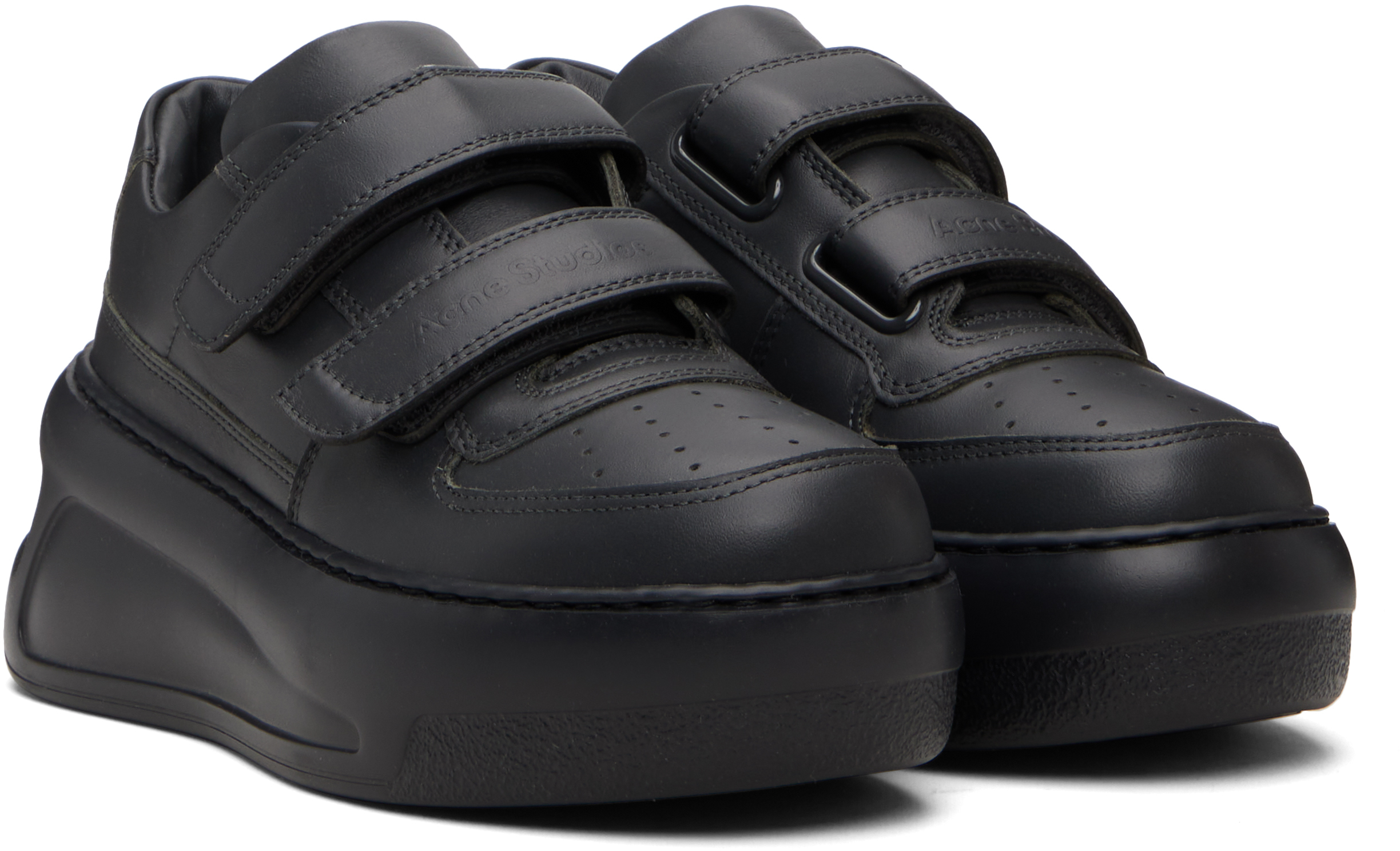 Acne Studios Gray Velcro Strap Platform Sneakers