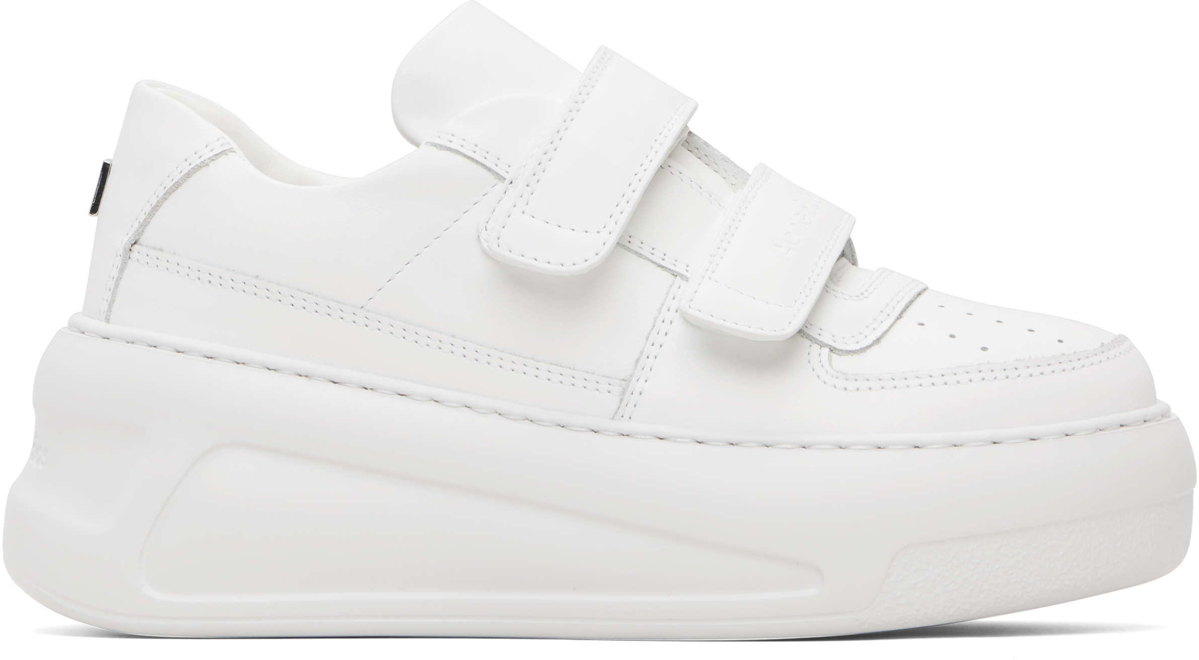 Acne Studios White Velcro Strap Platform Sneakers