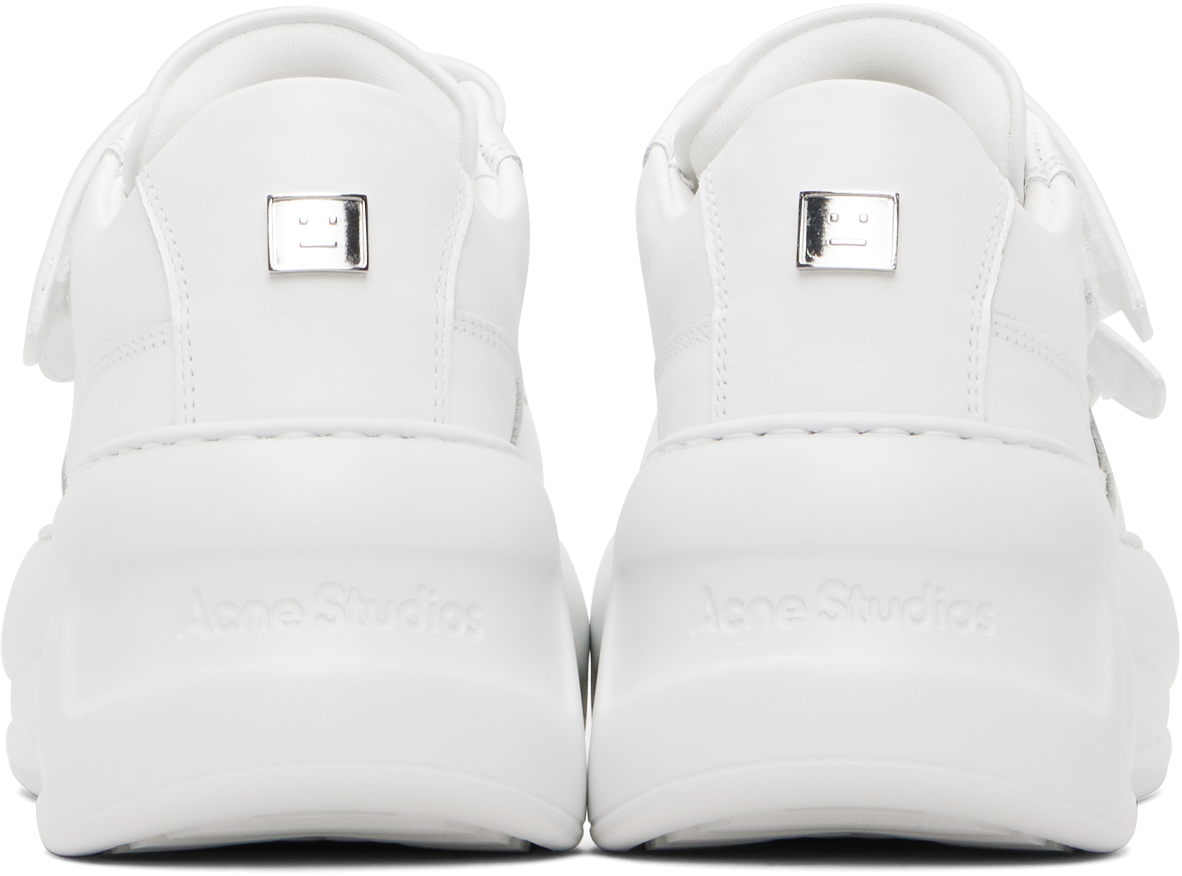 Acne Studios White Velcro Strap Platform Sneakers