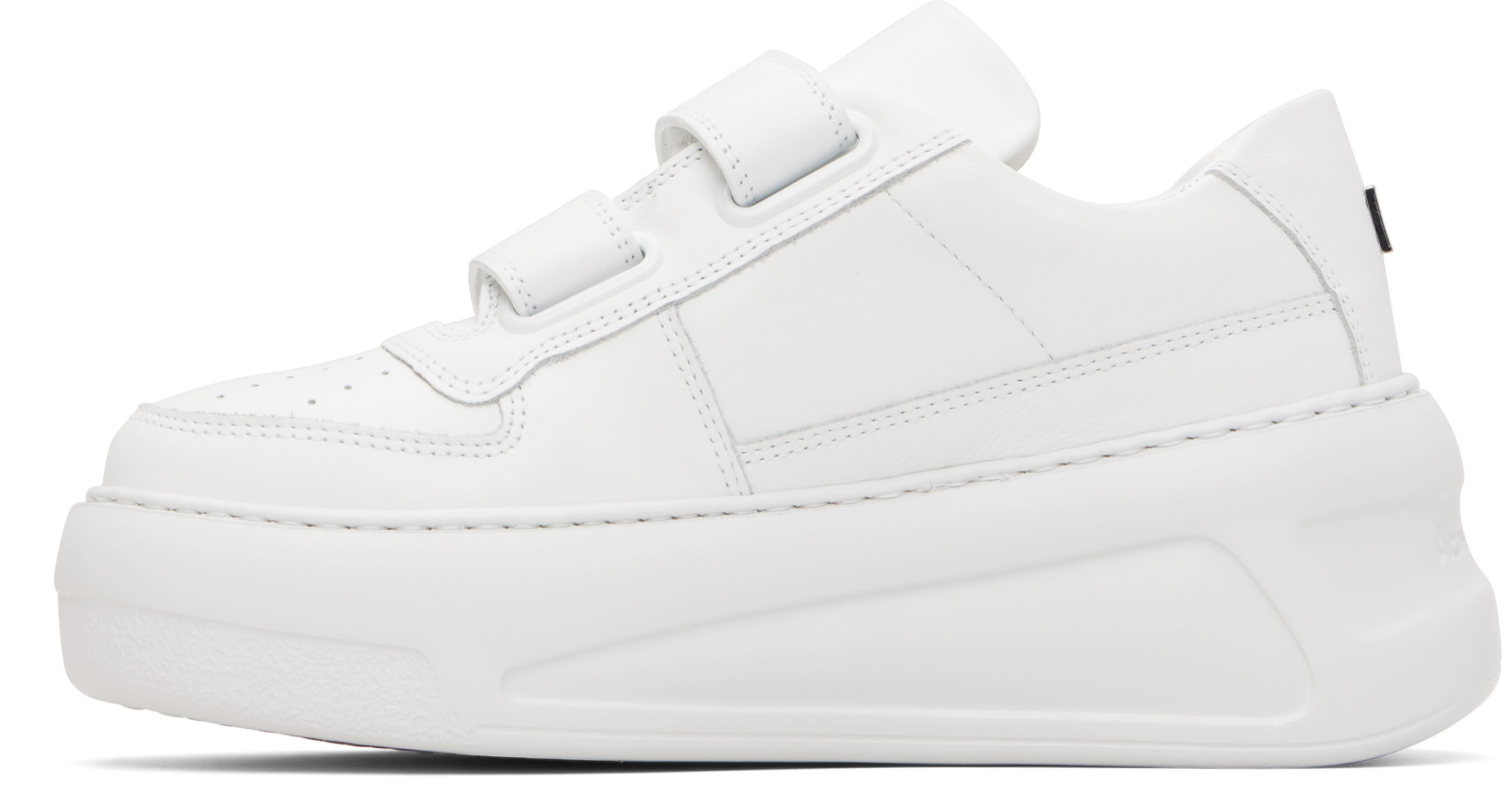 Acne Studios White Velcro Strap Platform Sneakers