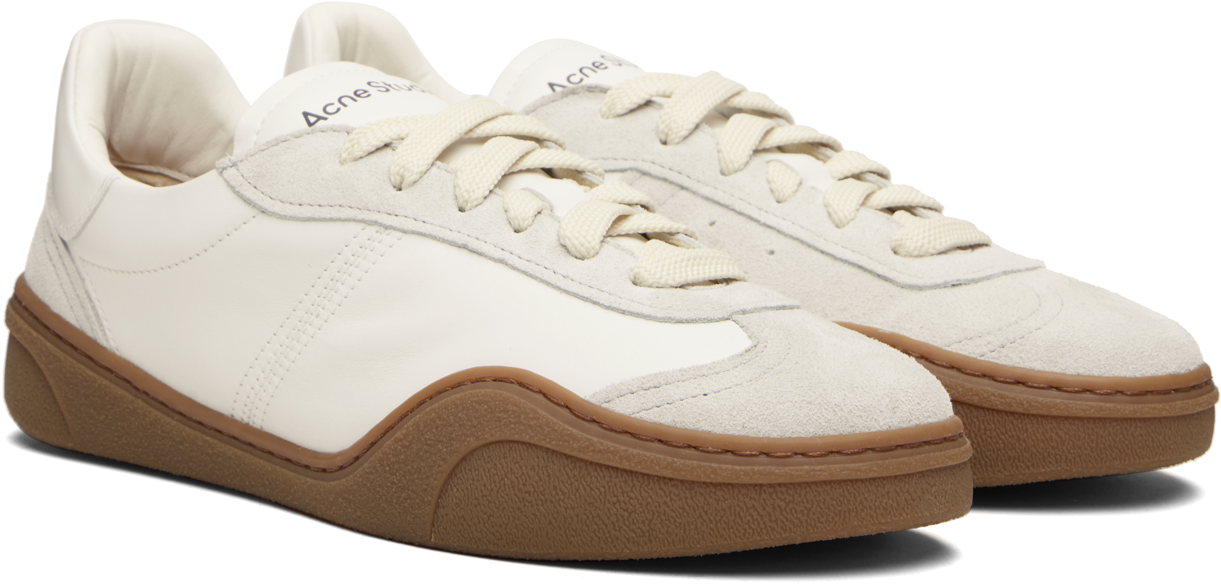 Acne Studios White Lace-up Sneakers In White