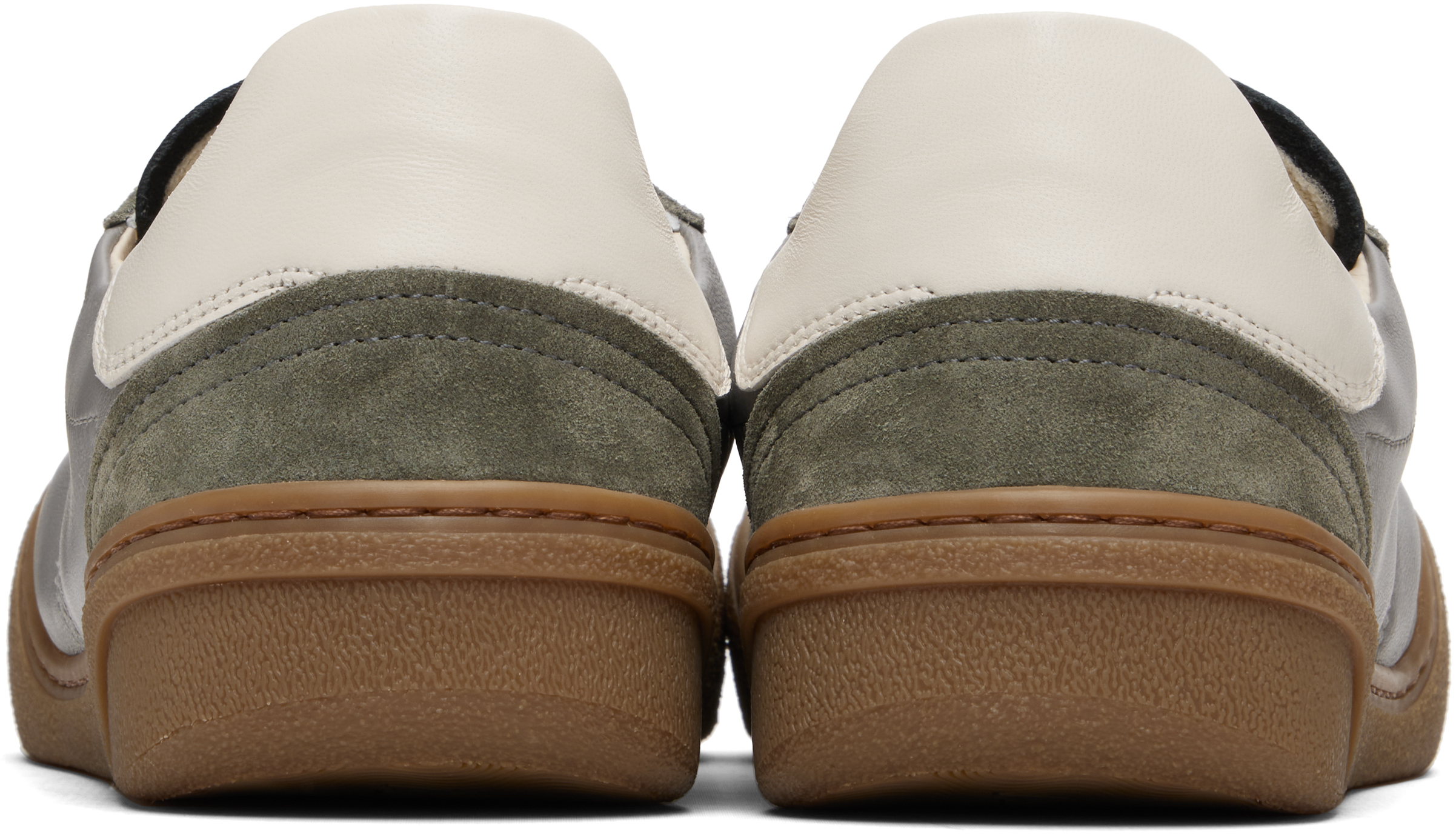 Acne Studios Gray Lace-up Sneakers In Green