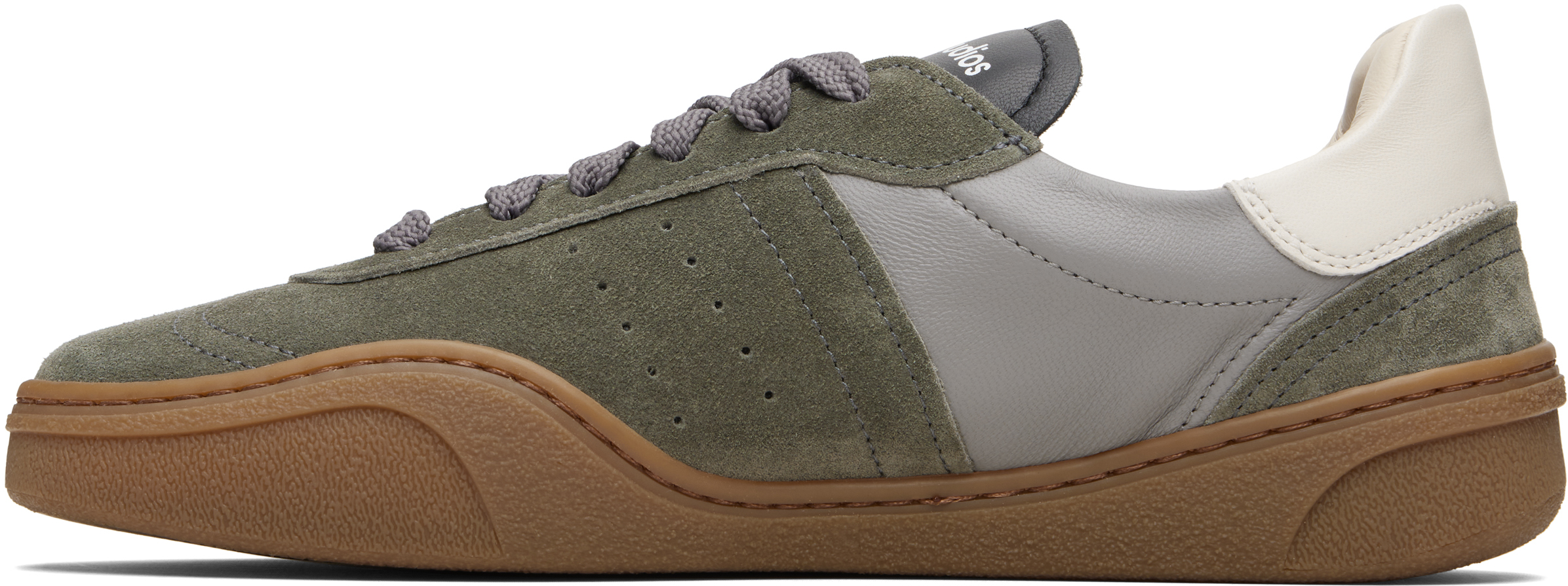 Acne Studios Gray Lace-up Sneakers In Green