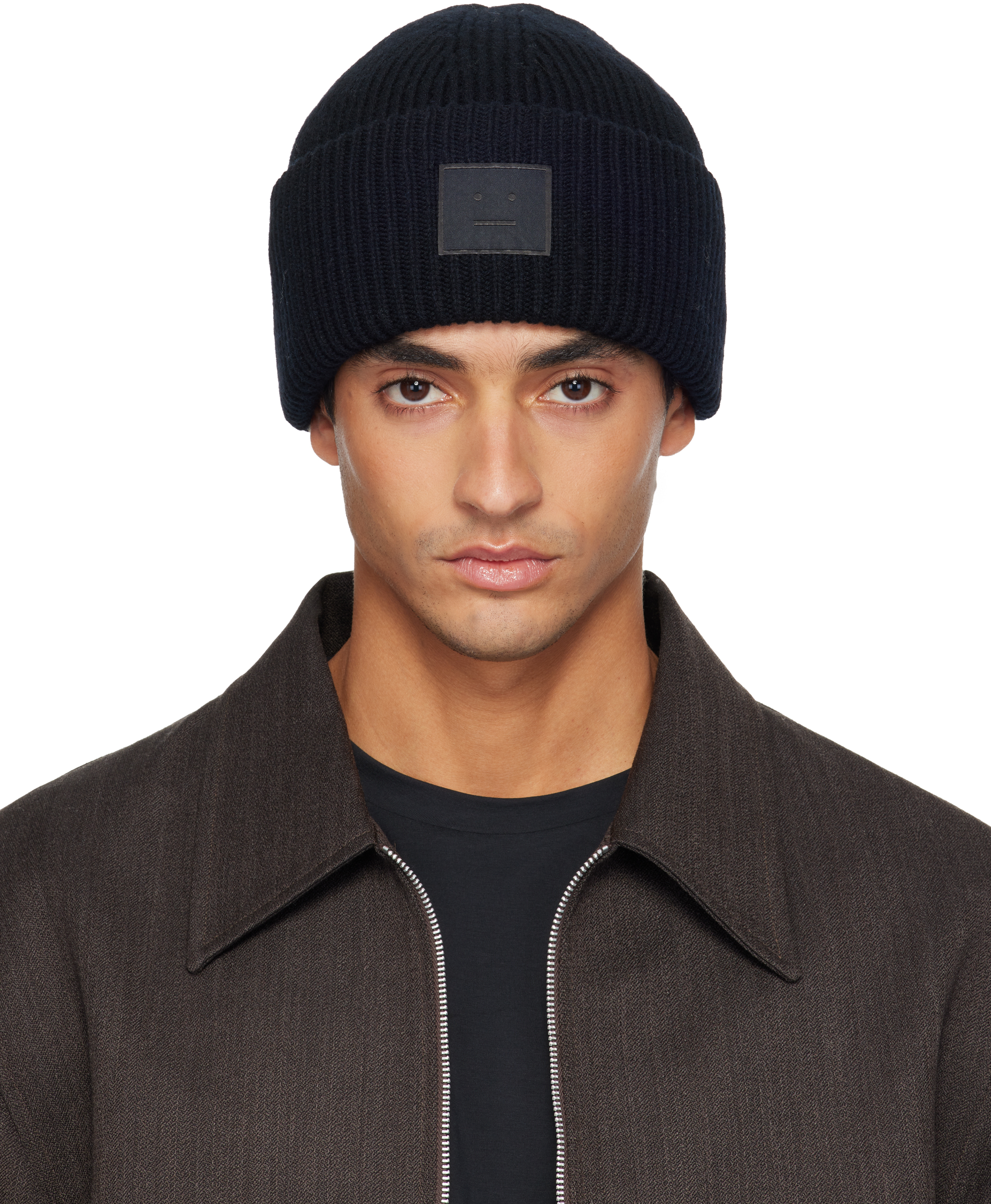 Acne Studios ブラック ビーニー Acne Studios - Face logo beanie - Yak - Black