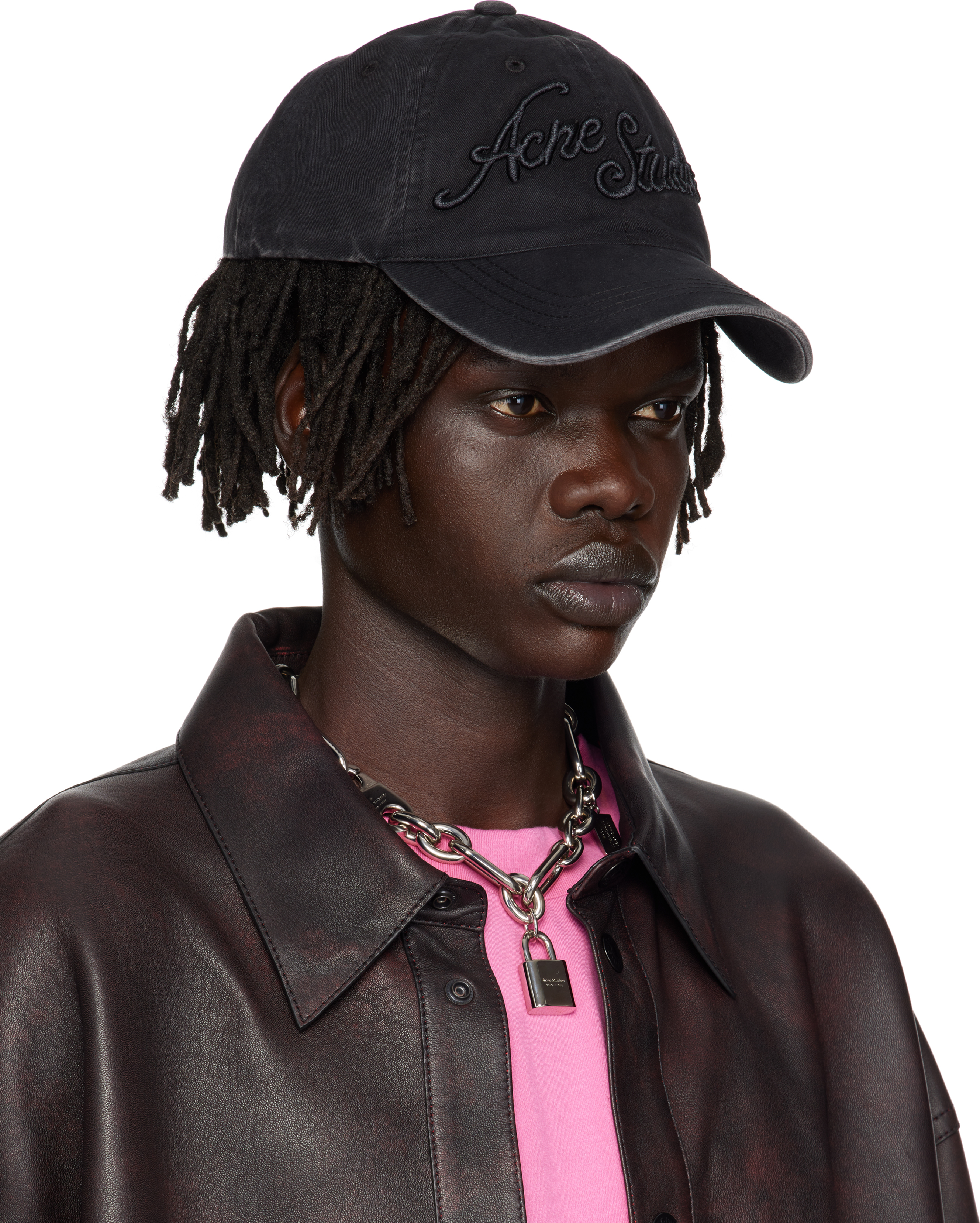 Acne Studios Black Logo Cap In Black