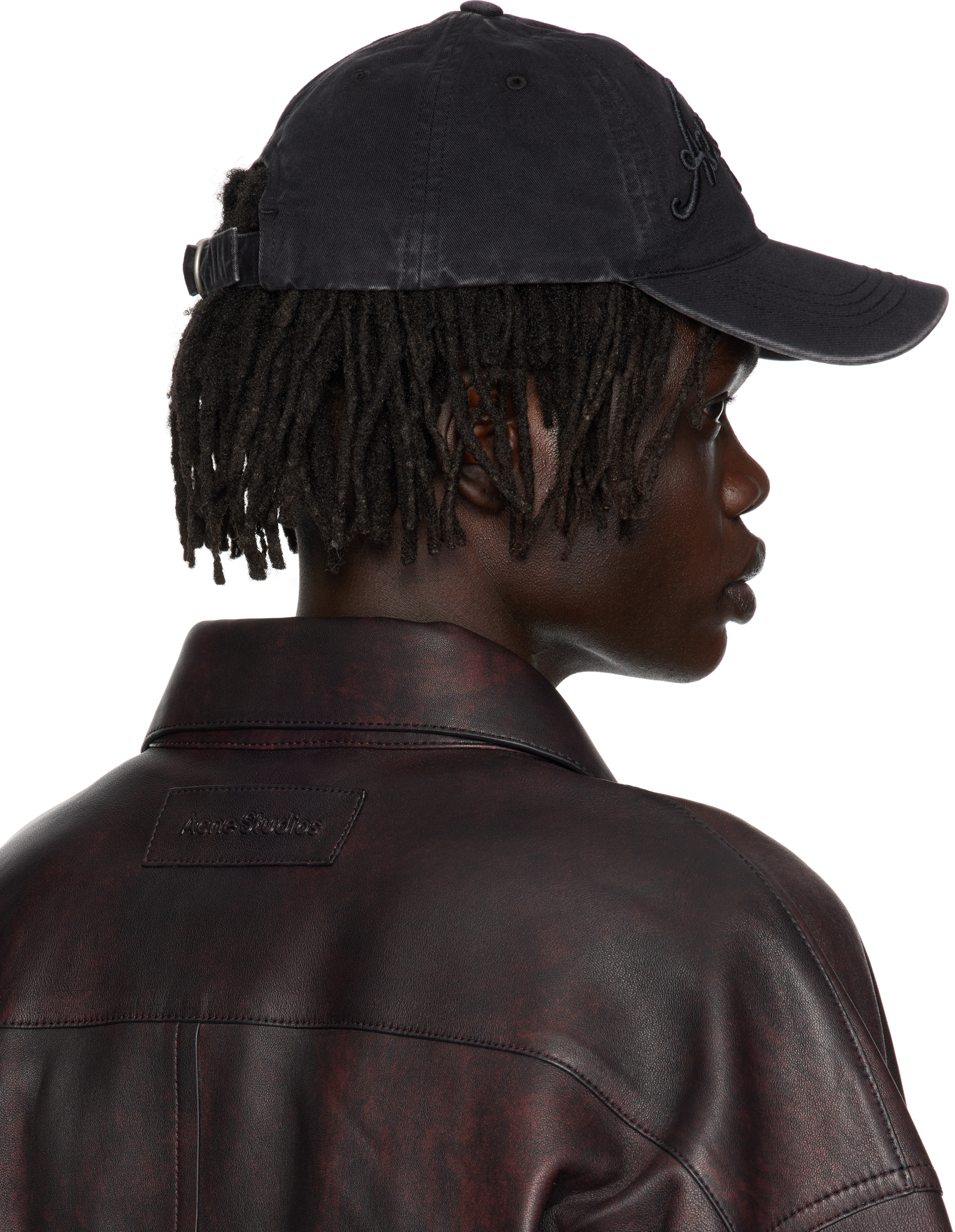 Acne Studios Black Logo Cap In Black