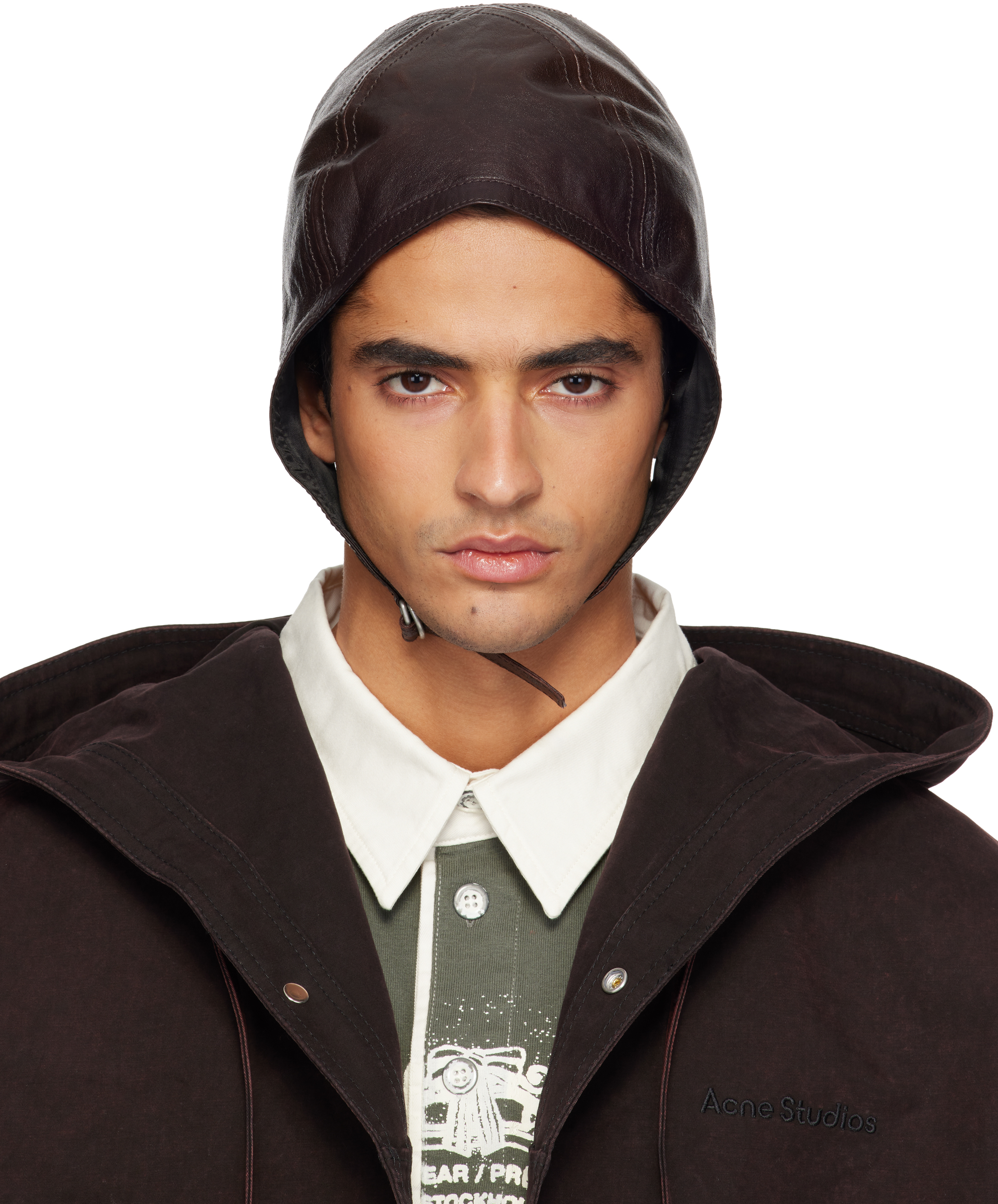 Acne Studios: Brown Lambskin Hat | SSENSE
