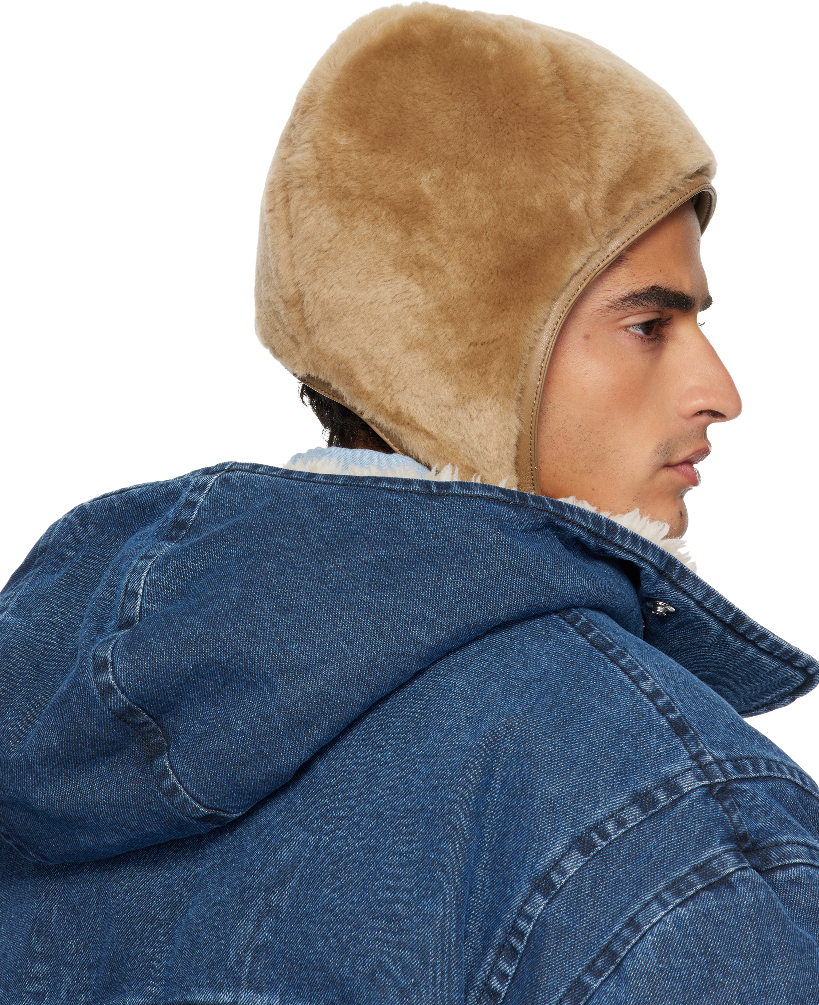 Acne Studios Brown Shearling Hat In Brown