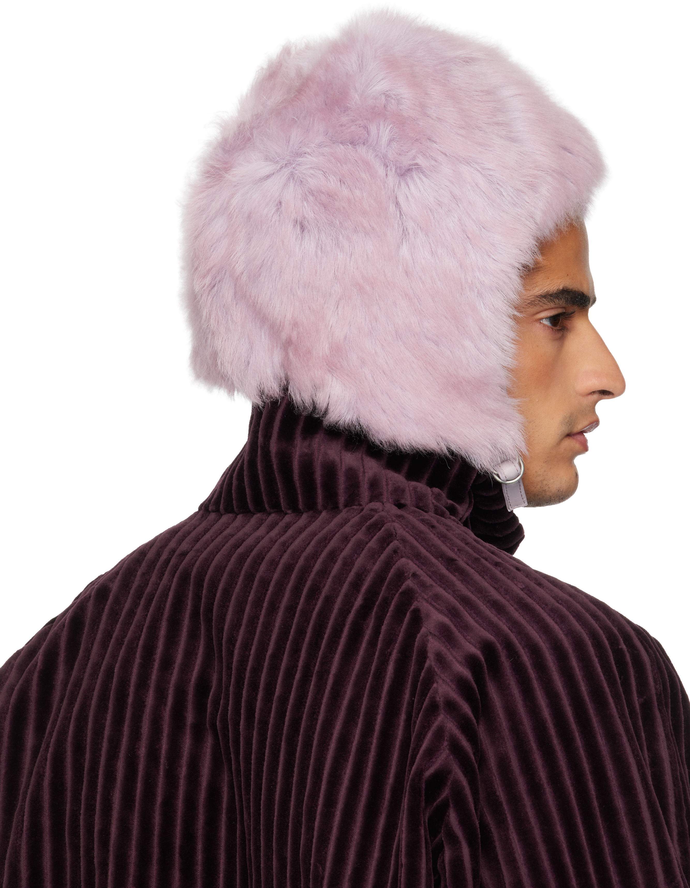 Acne Studios Pink Shearling Hat In Pink