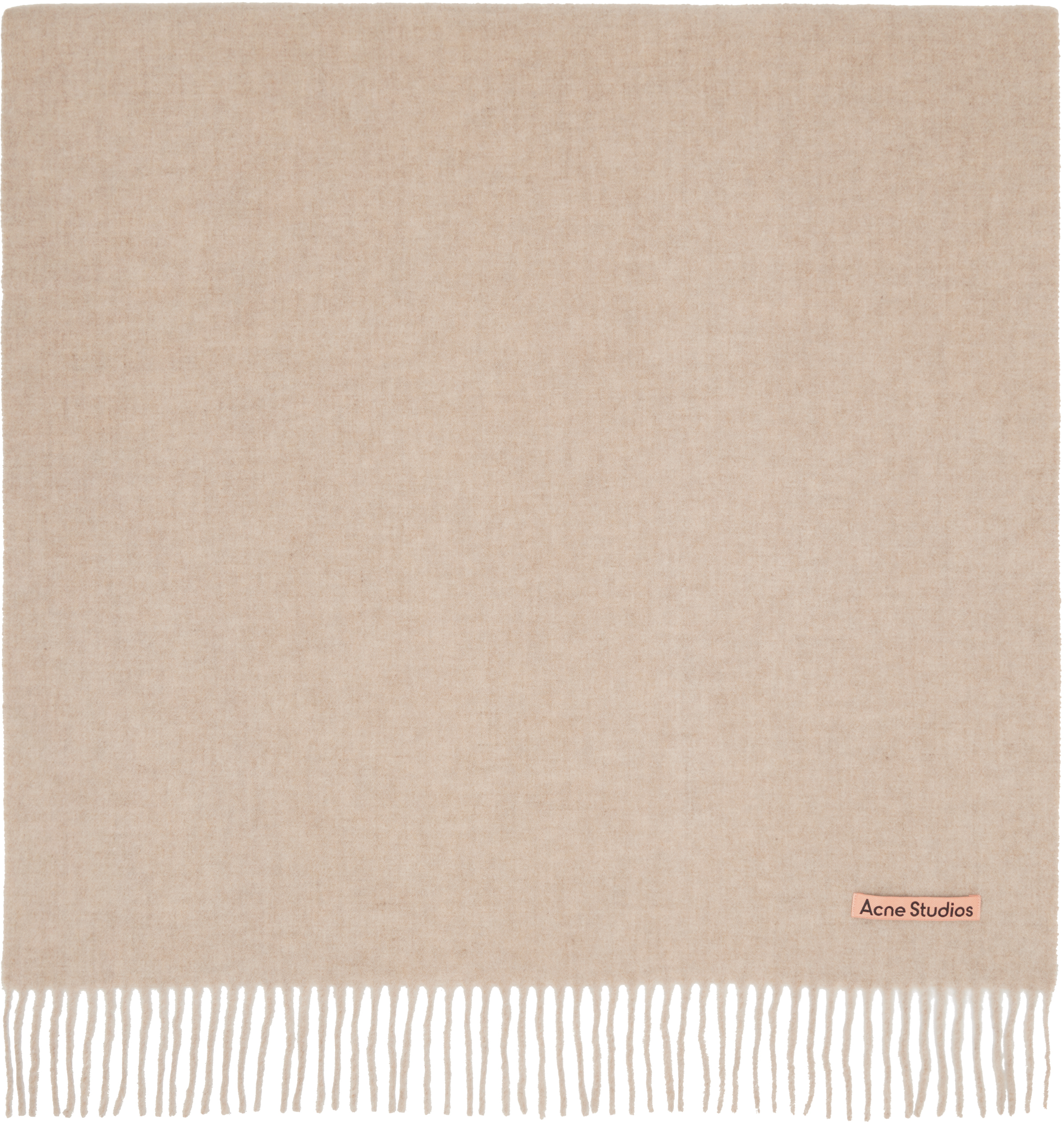 Acne Studios Beige Fringe Wool Oversized Scarf In Neutral