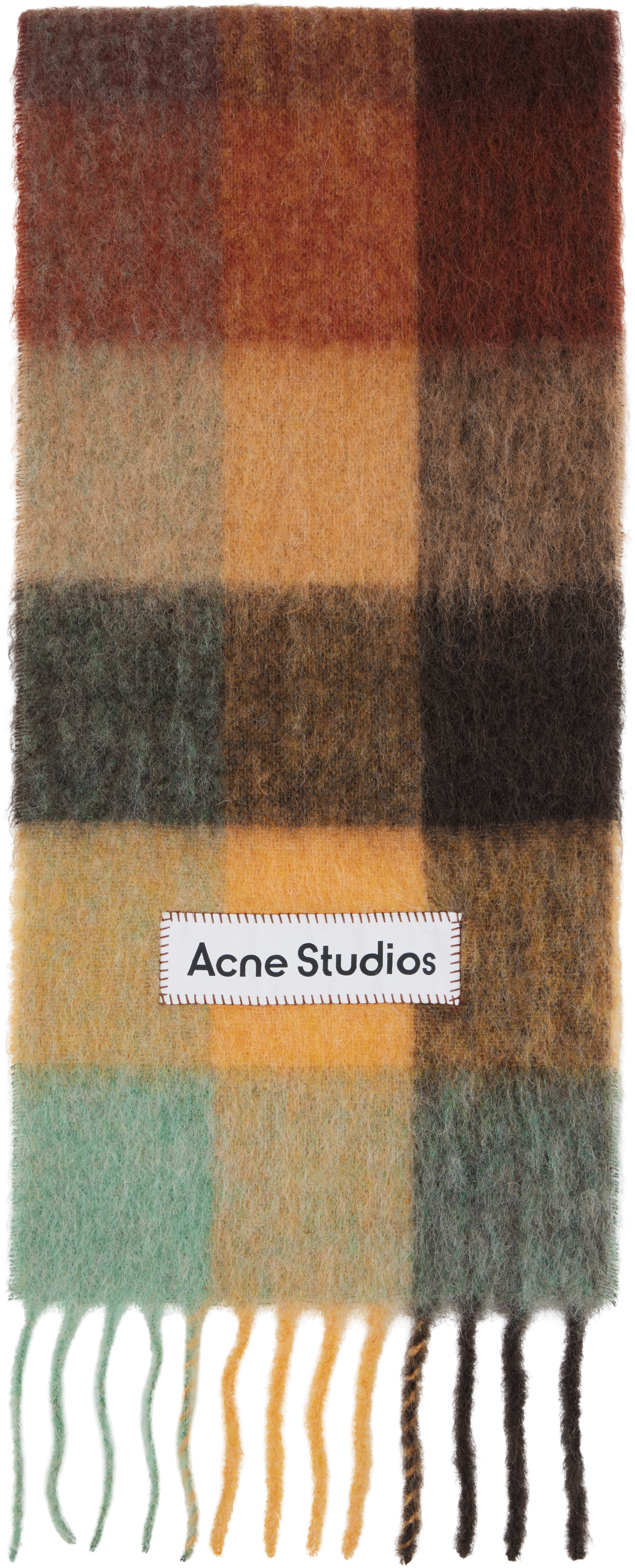 Multicolor Mohair Checked Scarf by Acne Studios on Sale