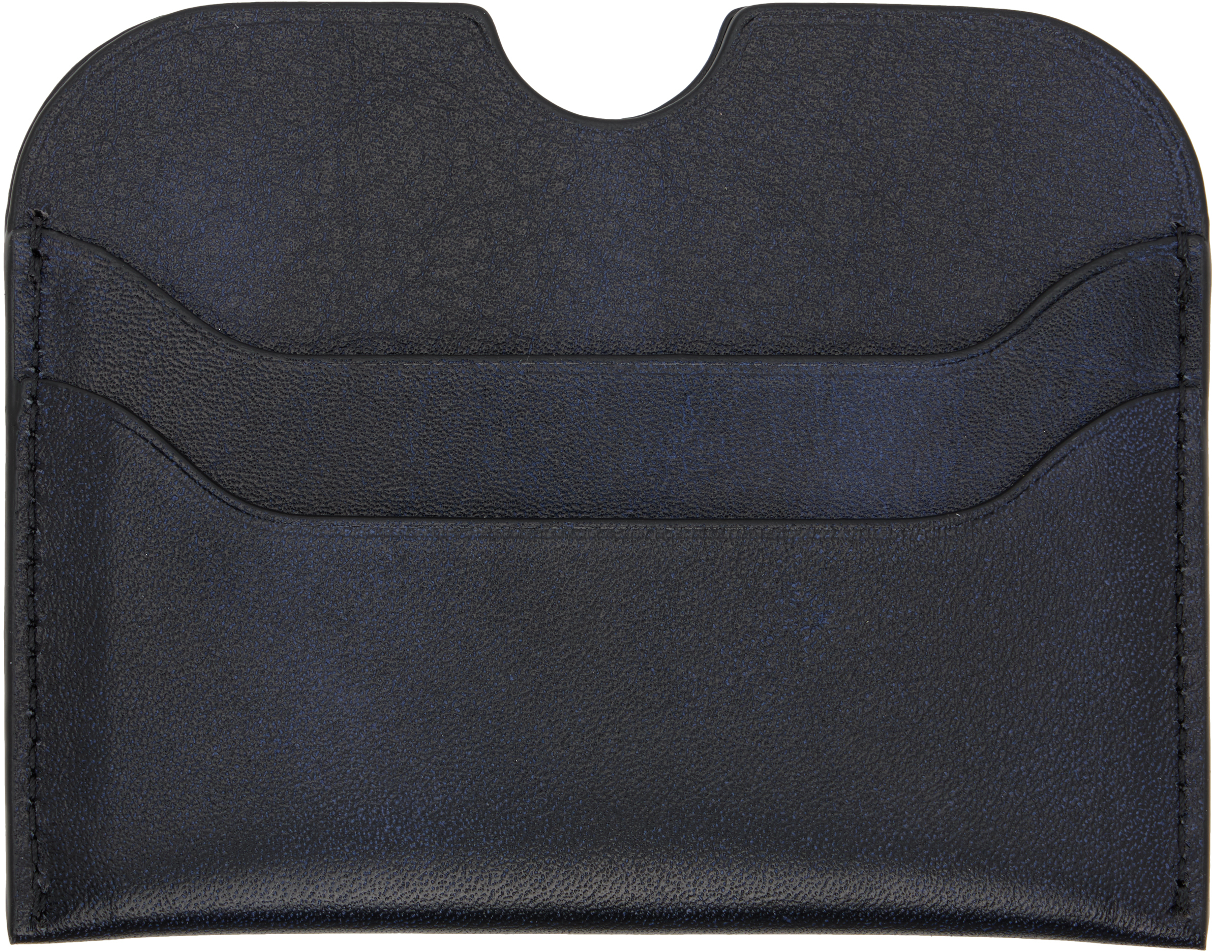 Acne Studios Navy Leather Card Holder In Blue