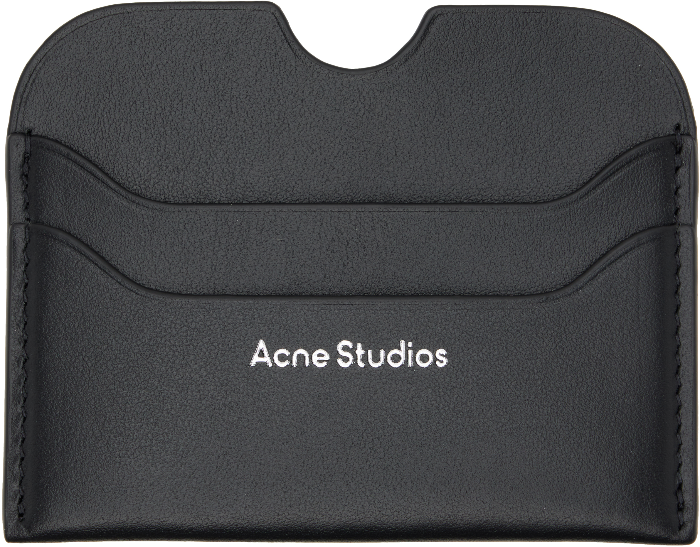 Acne Studios Black Leather Card Holder In Black