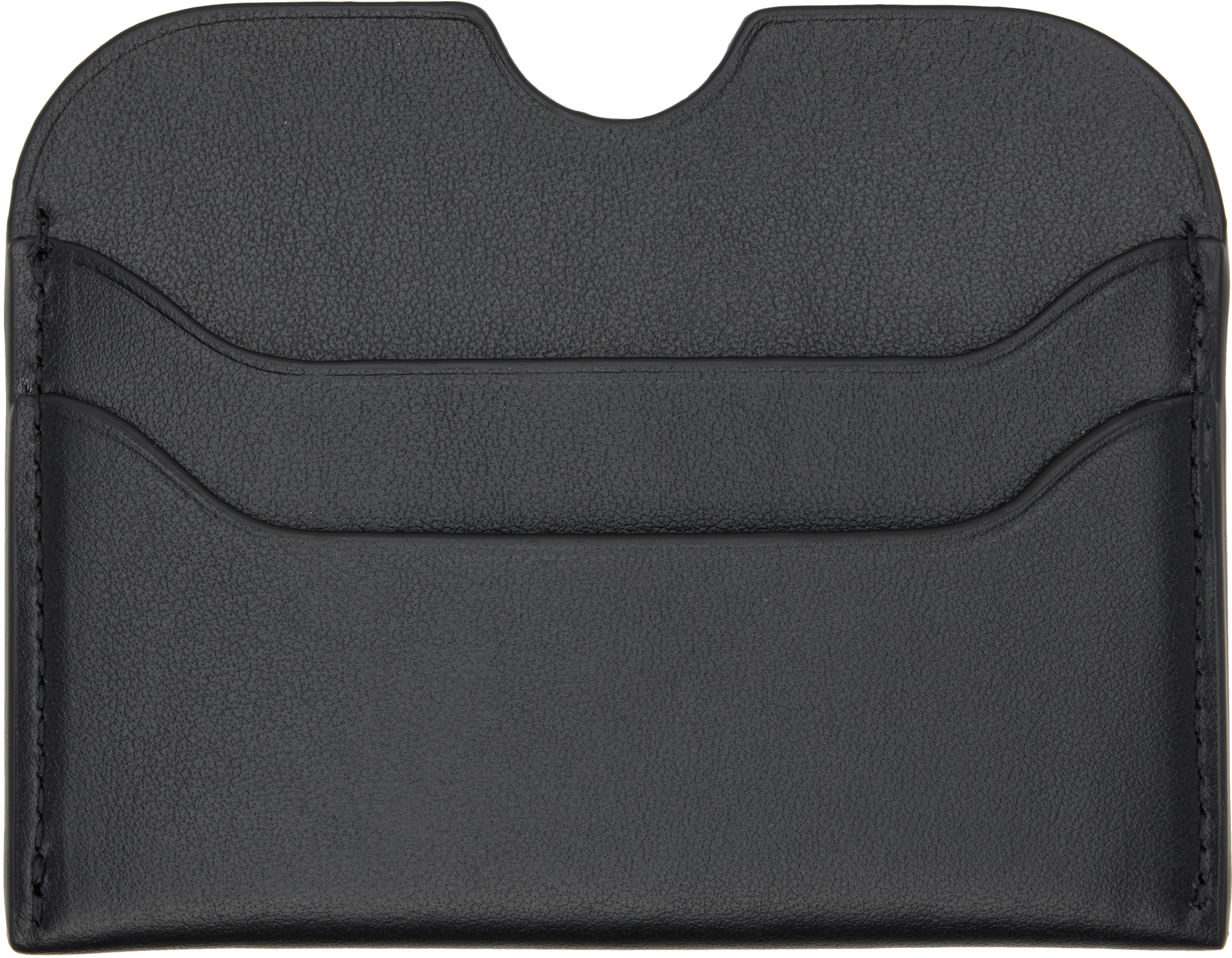 Acne Studios Black Leather Card Holder In Black