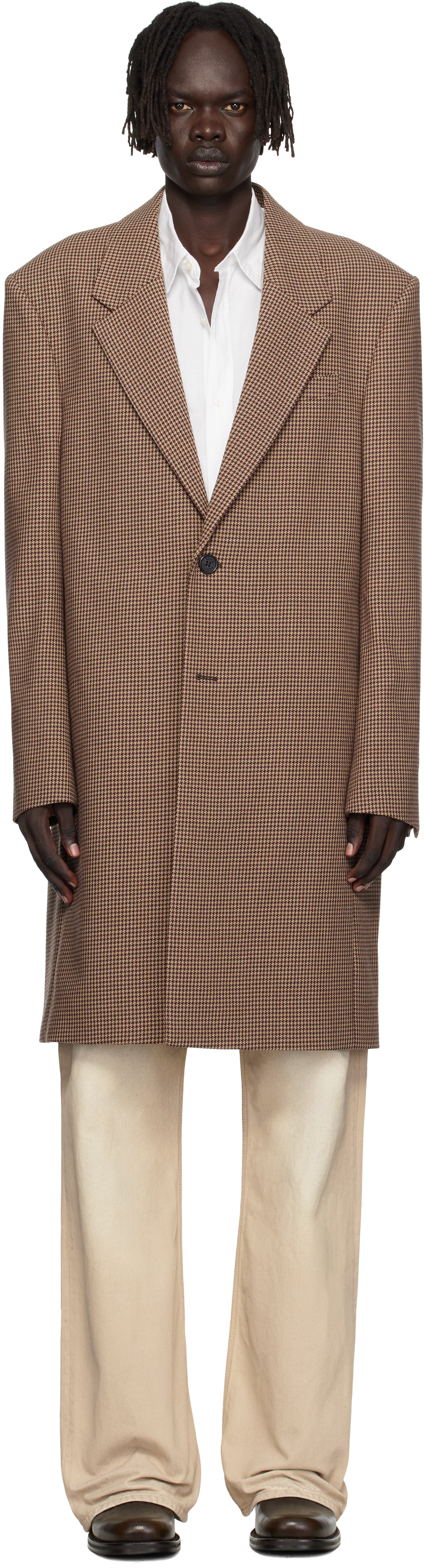 Acne Studios Brown Wool Coat In Brown