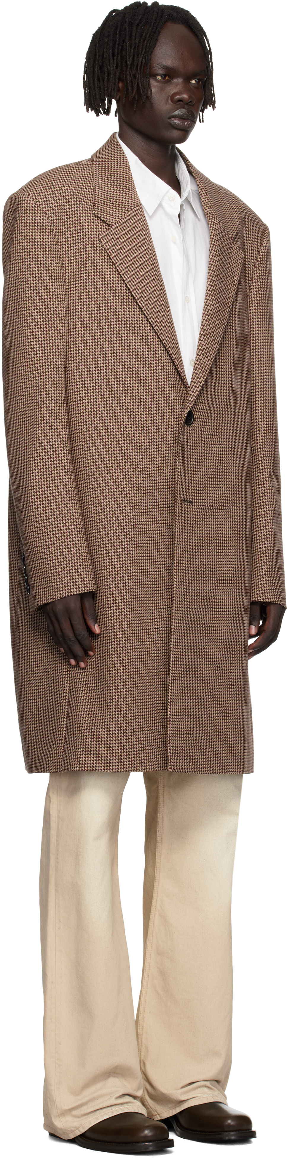 Acne Studios Brown Wool Coat In Brown