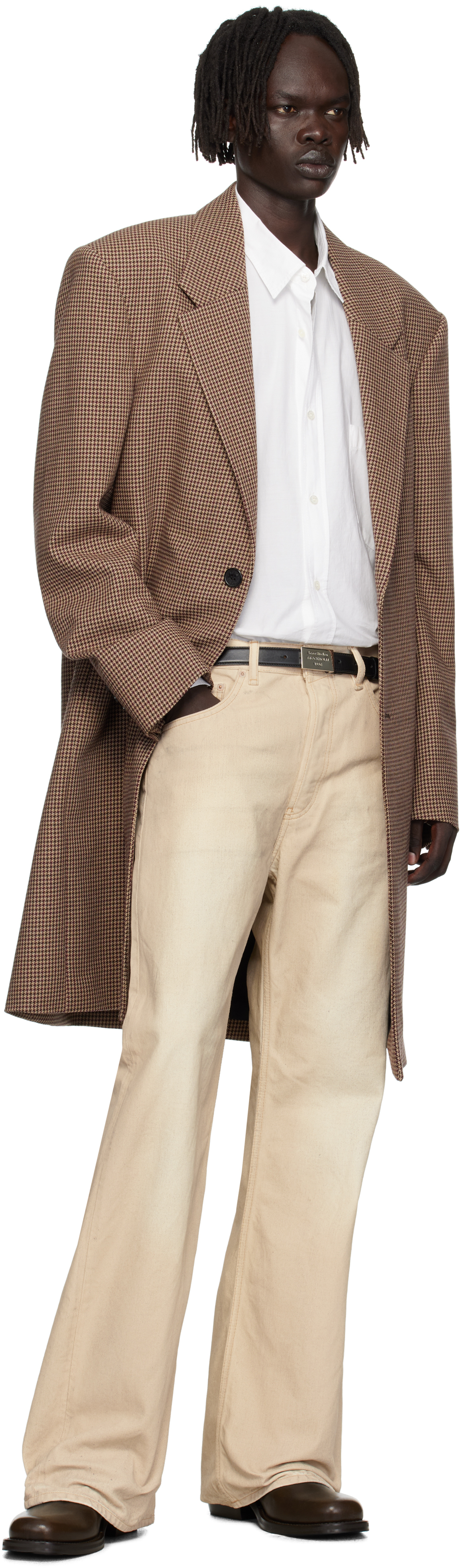 Acne Studios Brown Wool Coat In Brown