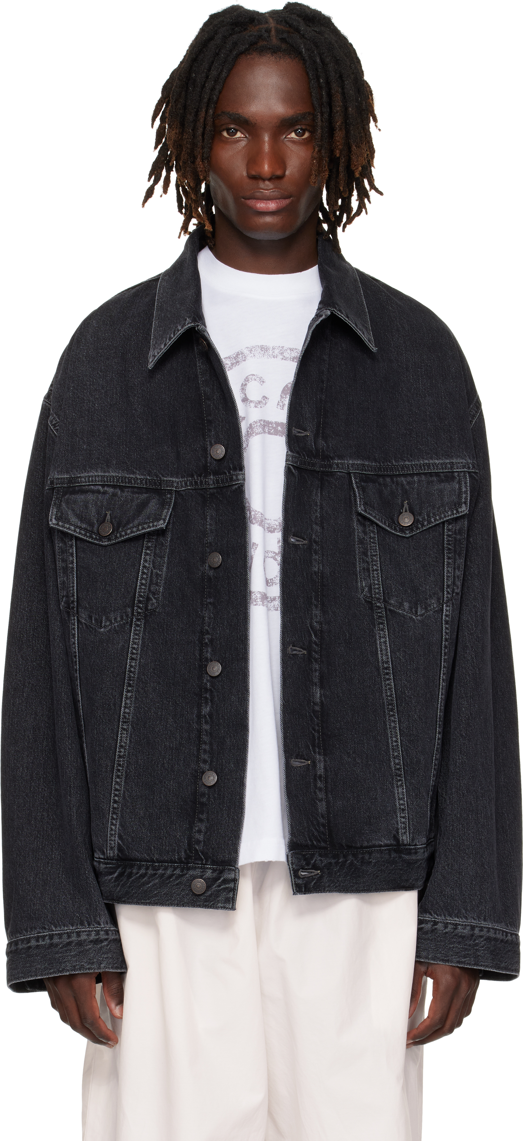 Acne Studios ブラックデニムジャケット リラックスフィット Acne Studios - Denim jacket - Relaxed fit - Black