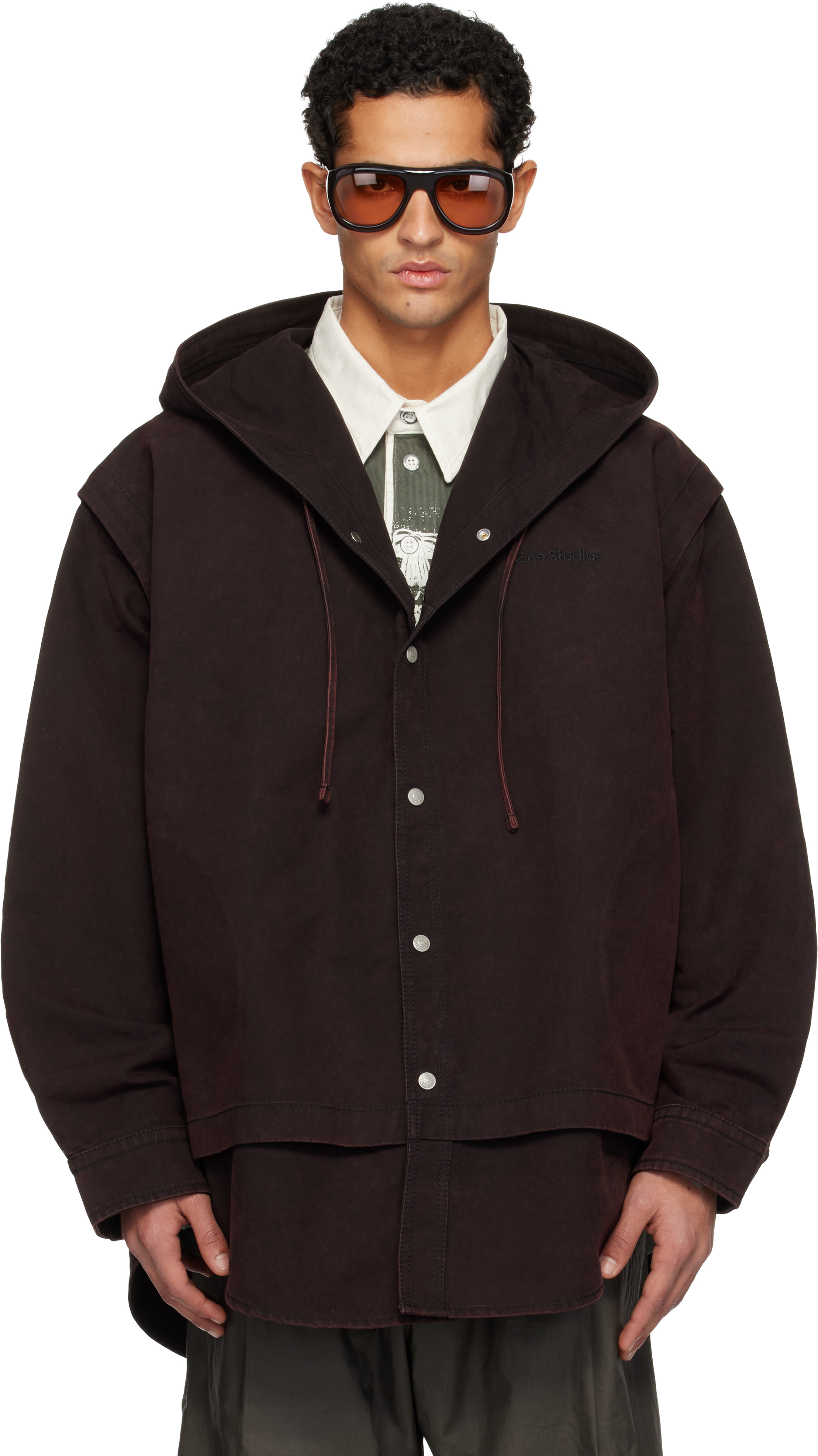 acne studios 23ss フードジャケット Acne Studios - Logo zipper jacket - Black