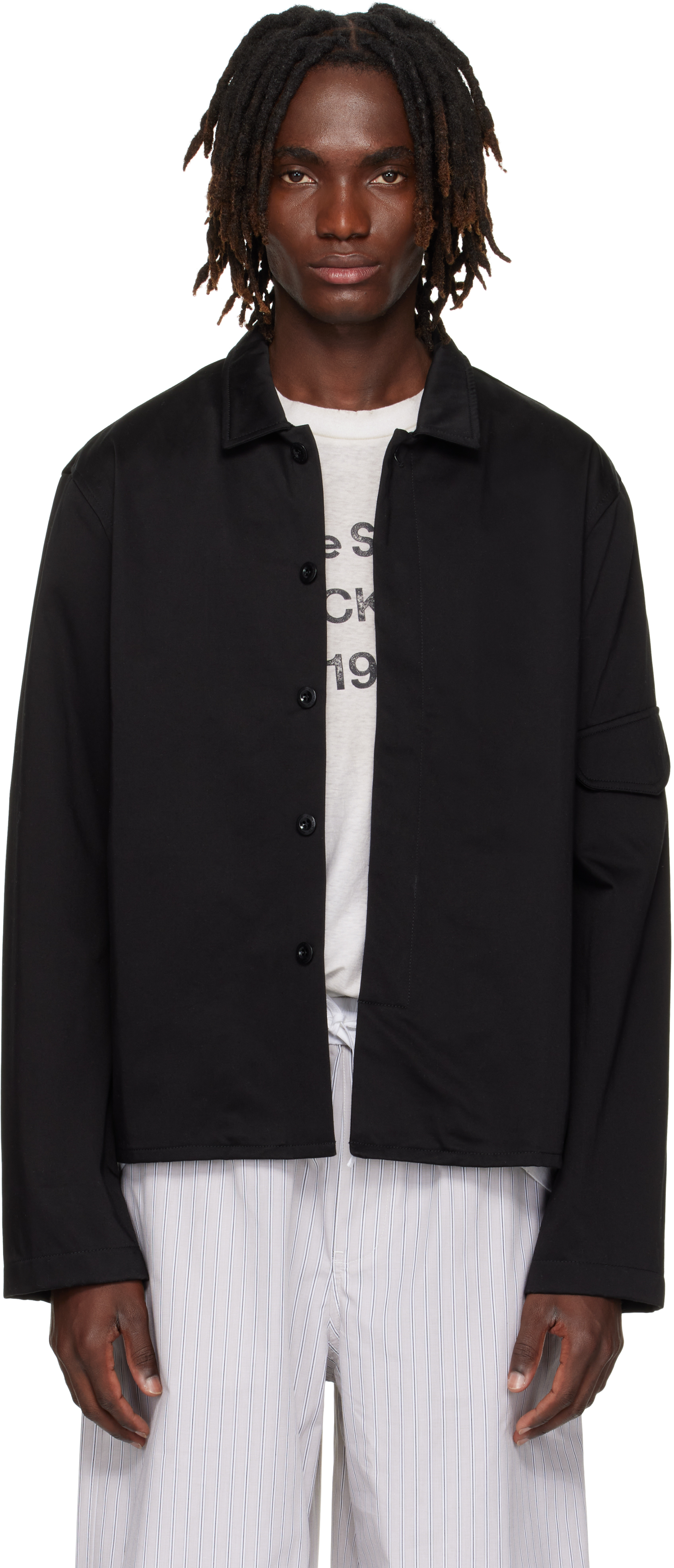 Acne Studios Black Satin Jacket In Black