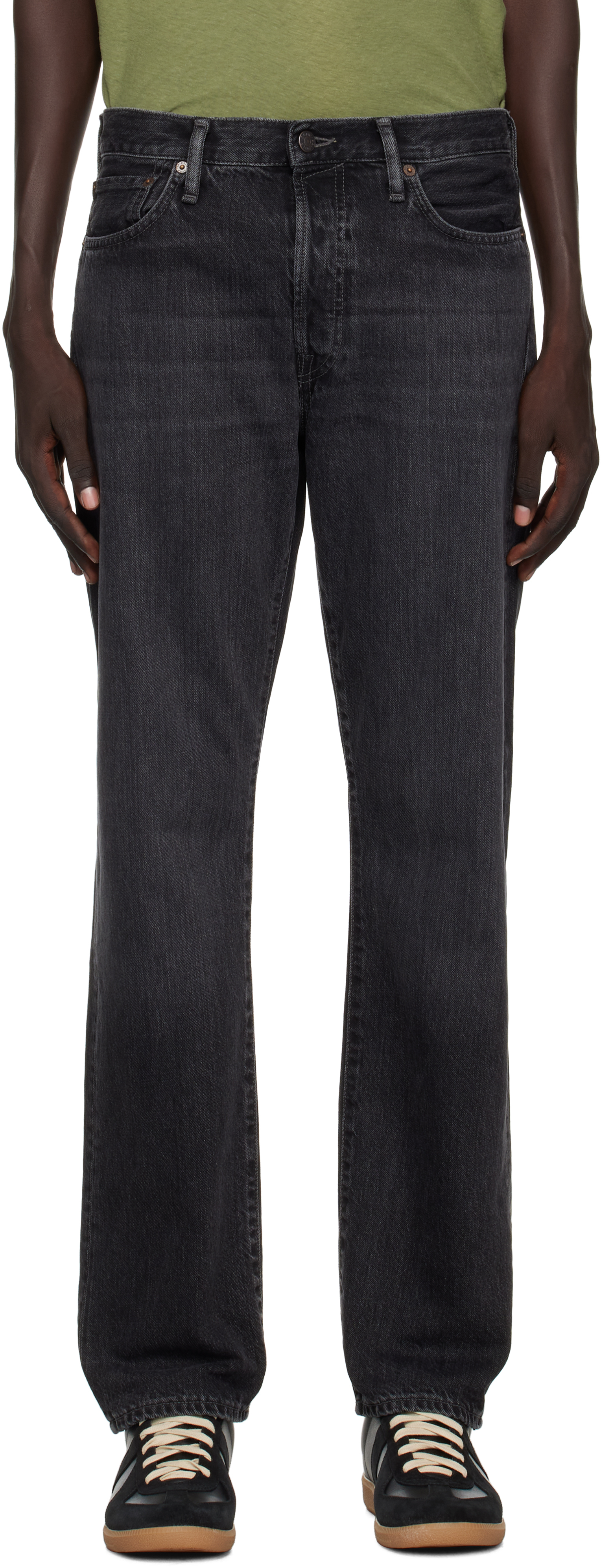 Acne Studios: Black Faded Jeans | SSENSE Acne Studios Super Baggy