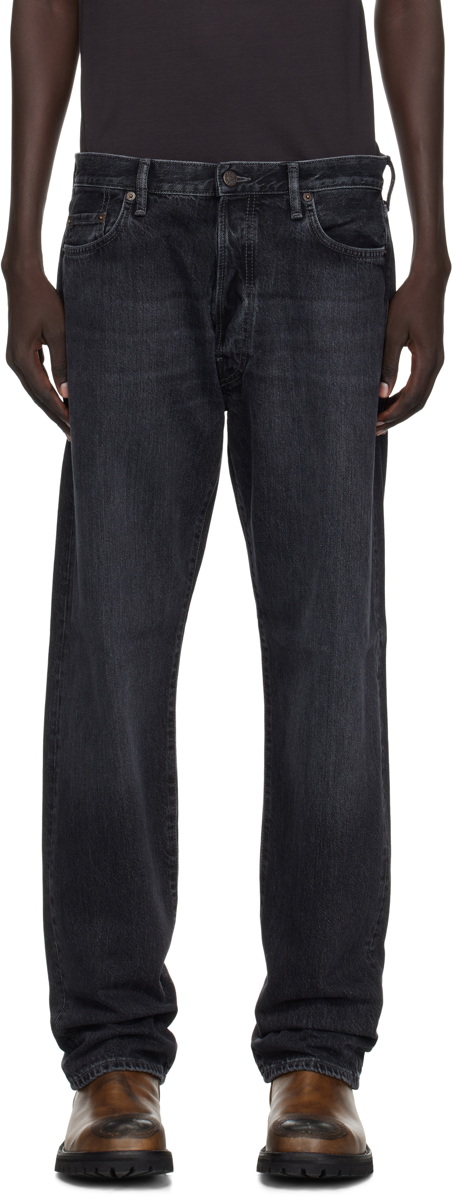 Acne Studios: ブラック 1999 ルーズフィット ジーンズ | SSENSE 日本