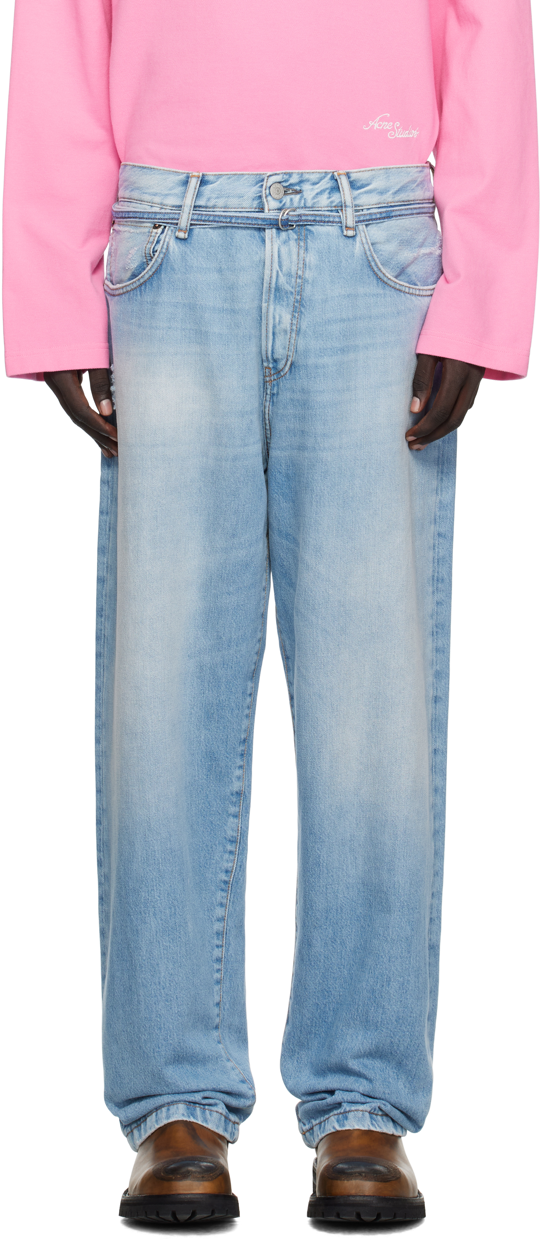 パンツ Acne studios 1991 Toj Light Blue Vintage Acne Studios - Loose fit jeans - 1991 Toj - Light blue