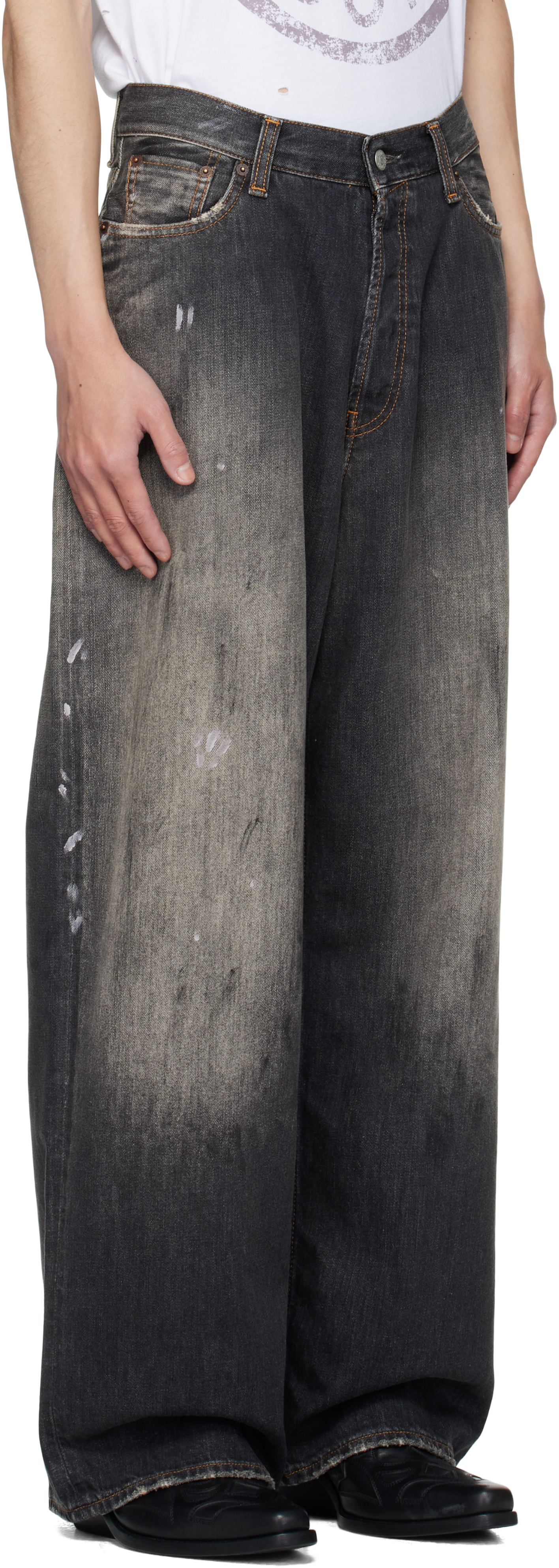 Acne Studios Gray Loose Fit 2023 Jeans In Black