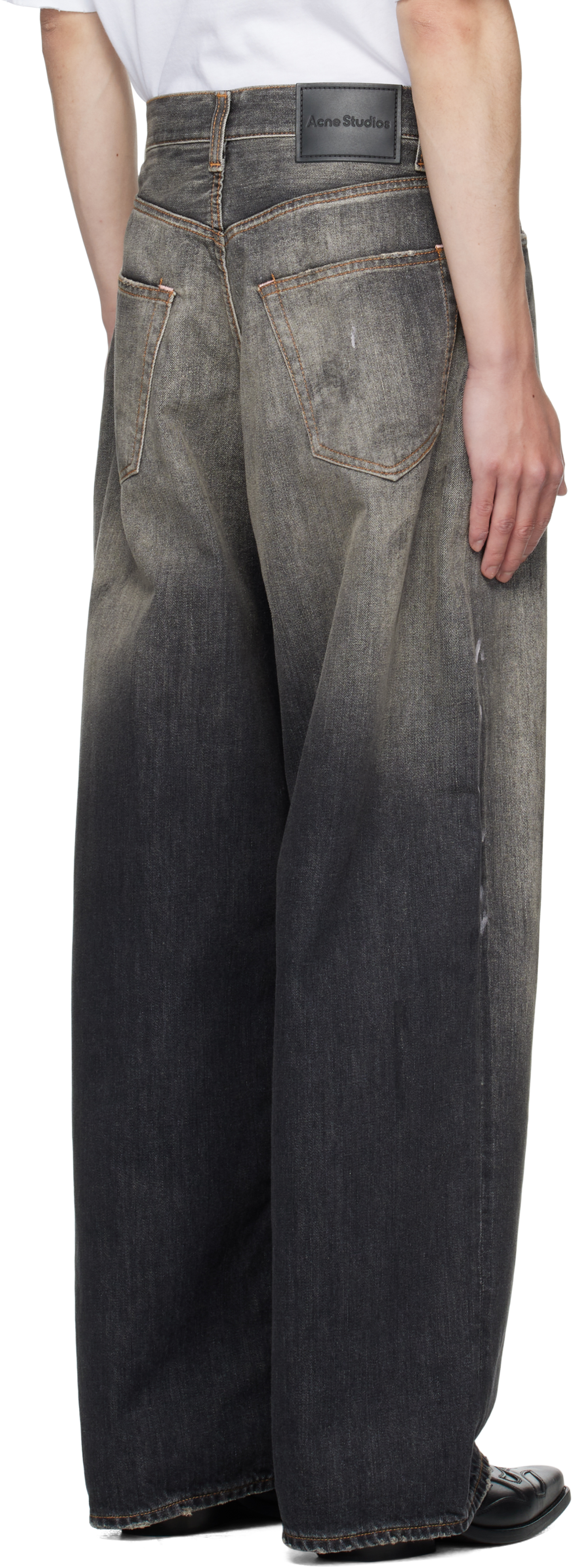 Acne Studios Gray Loose Fit 2023 Jeans In Black